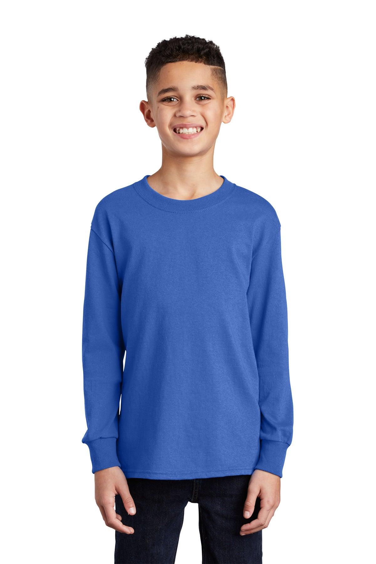 Port & Company Youth Long Sleeve Core Cotton Tee. PC54YLS - Dresses Max