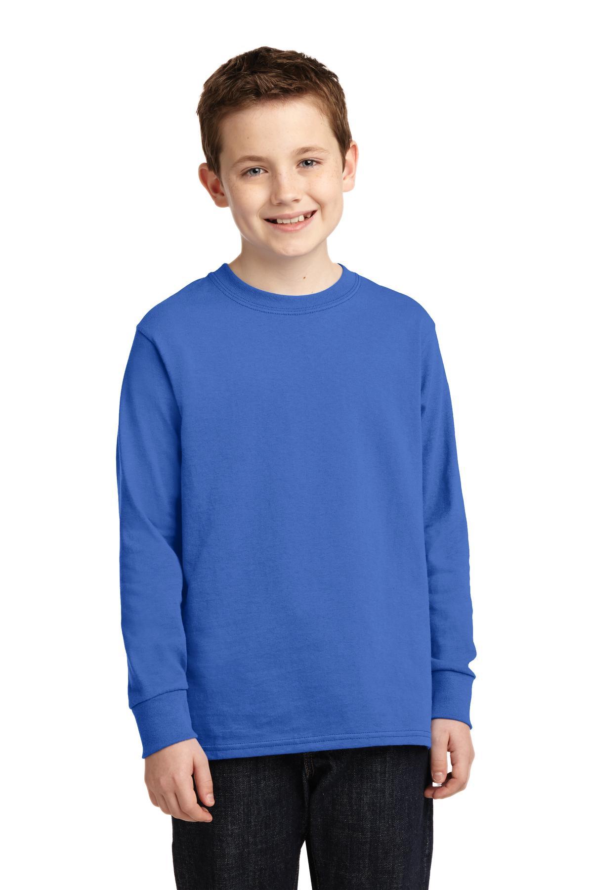 Port & Company Youth Long Sleeve Core Cotton Tee. PC54YLS - Dresses Max