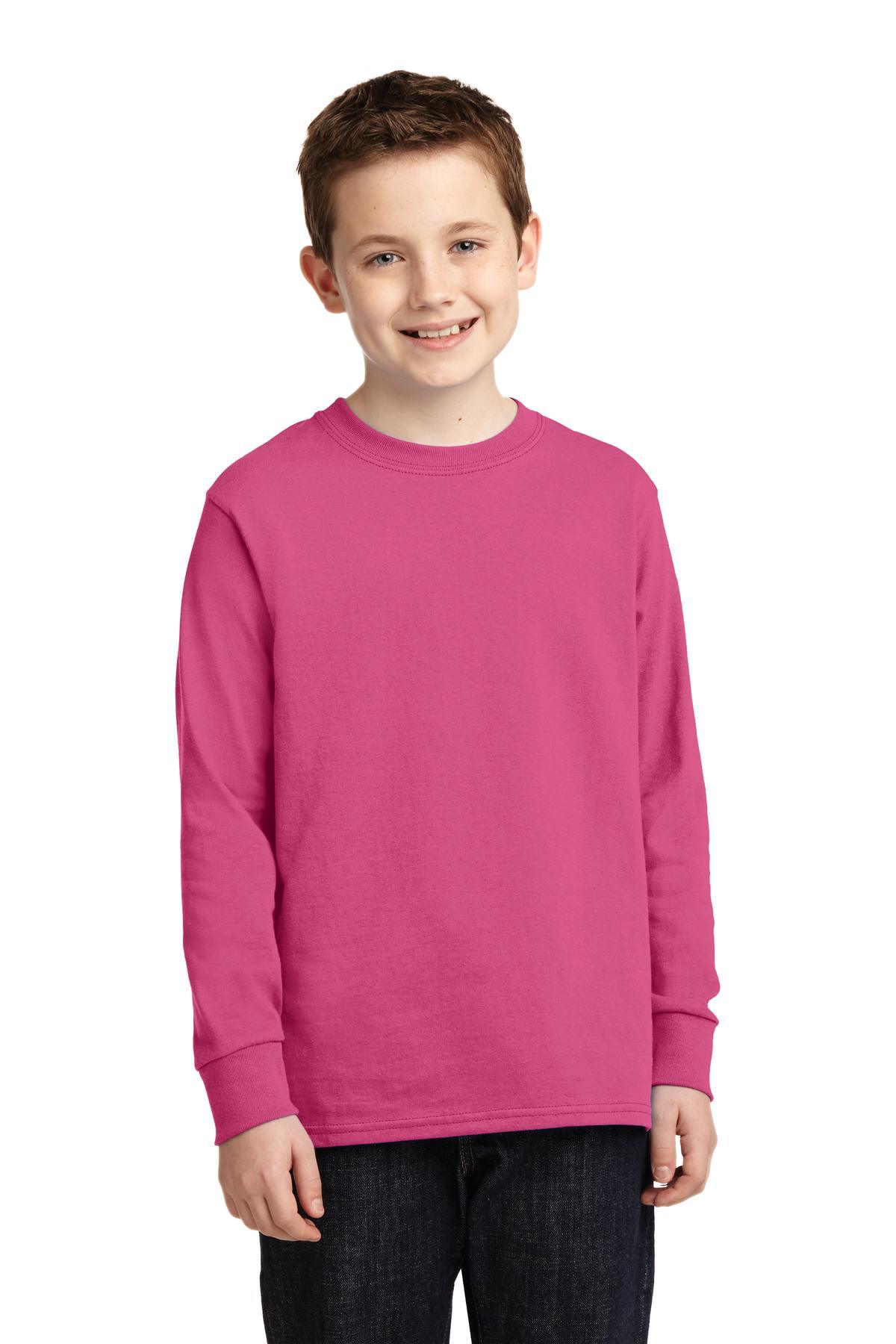Port & Company Youth Long Sleeve Core Cotton Tee. PC54YLS - Dresses Max