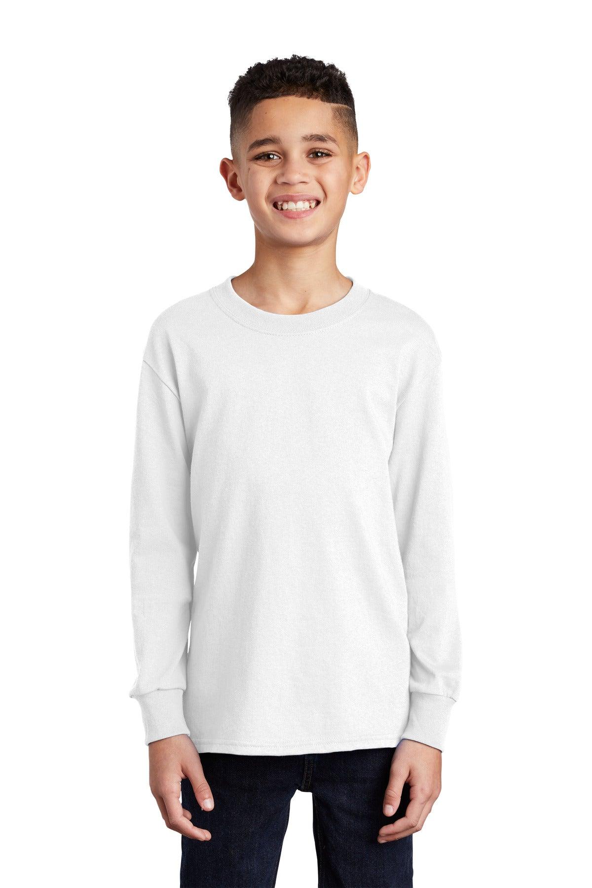 Port & Company Youth Long Sleeve Core Cotton Tee. PC54YLS - Dresses Max