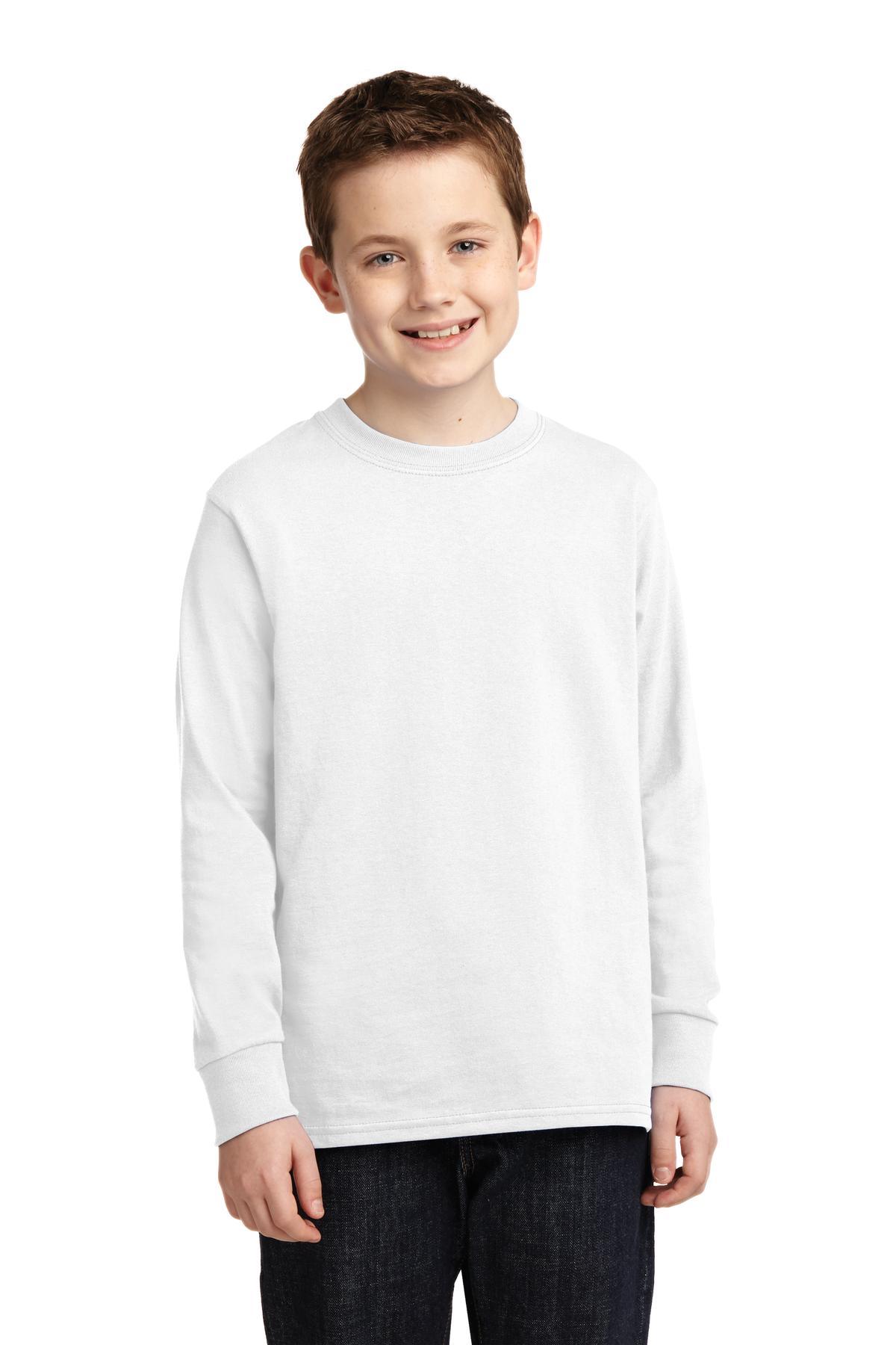 Port & Company Youth Long Sleeve Core Cotton Tee. PC54YLS - Dresses Max