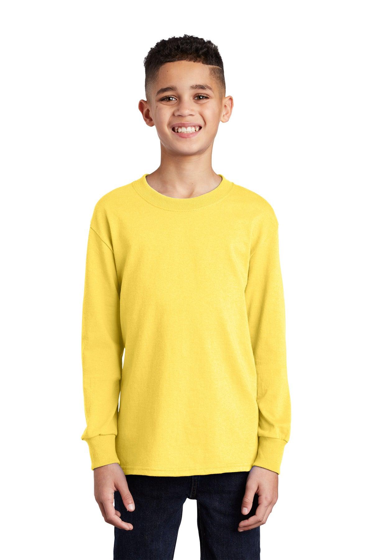 Port & Company Youth Long Sleeve Core Cotton Tee. PC54YLS - Dresses Max