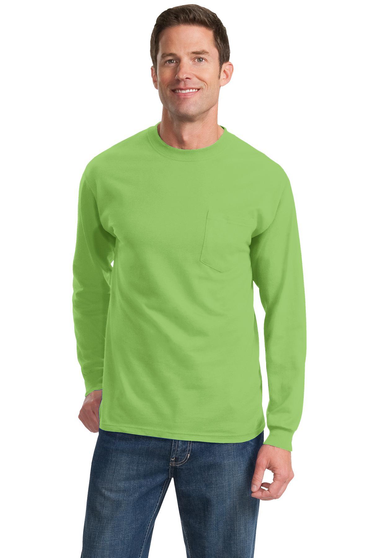 Port & Company - Long Sleeve Essential Pocket Tee. PC61LSP - Dresses Max