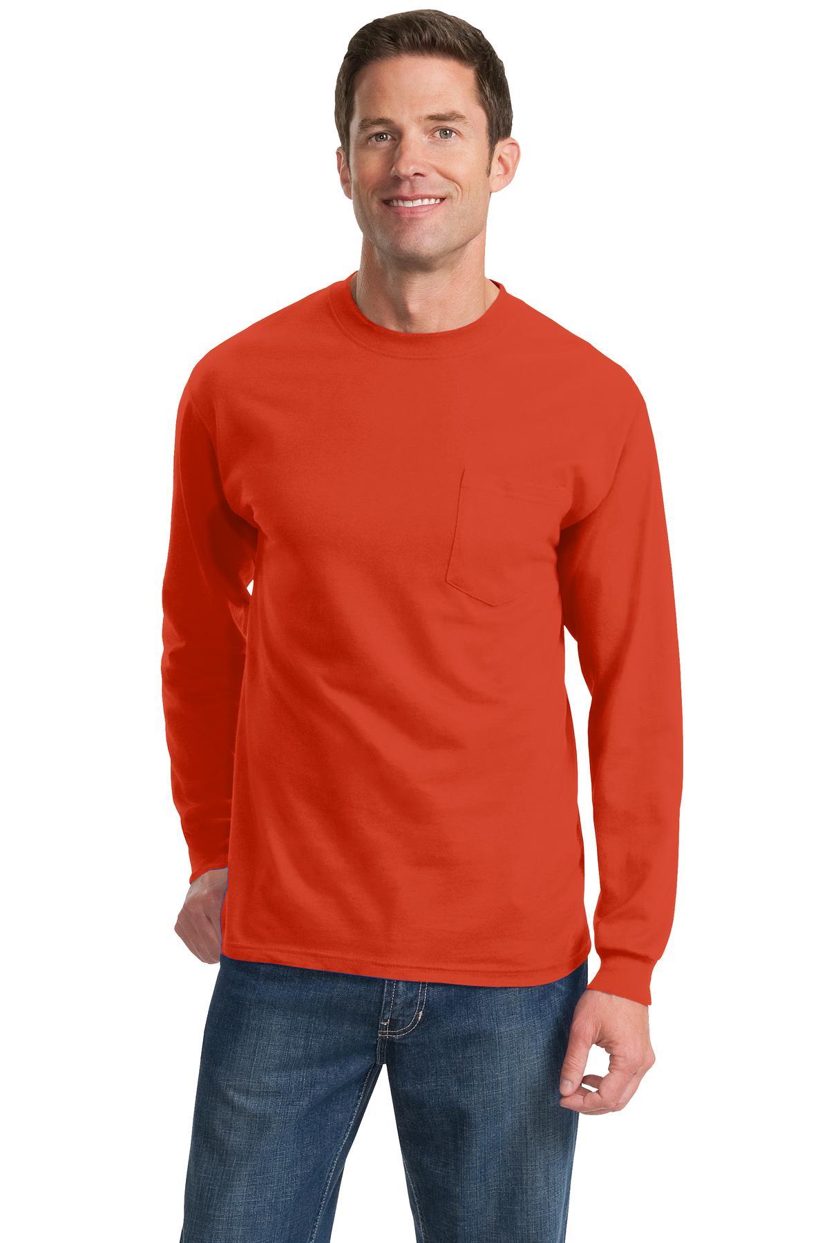 Port & Company - Long Sleeve Essential Pocket Tee. PC61LSP - Dresses Max