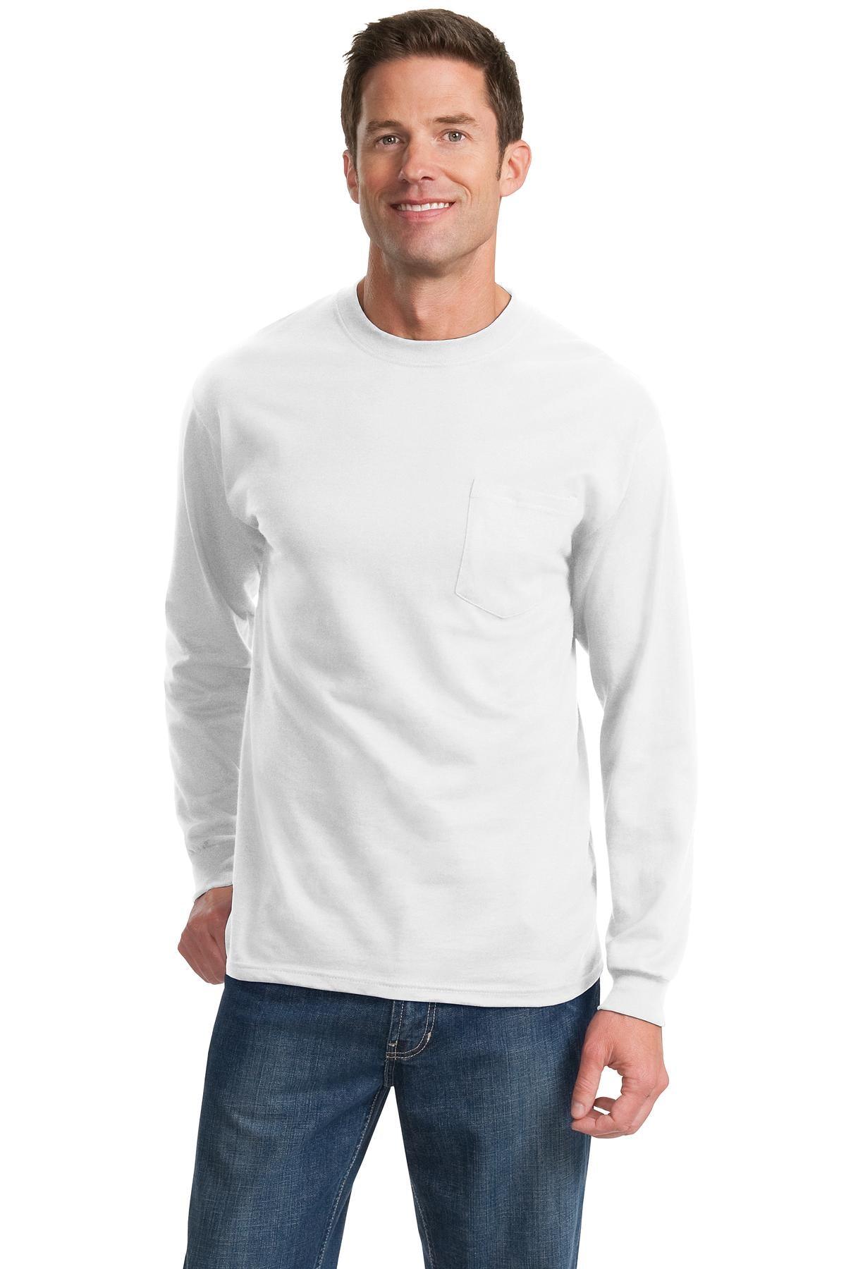 Port & Company - Long Sleeve Essential Pocket Tee. PC61LSP - Dresses Max
