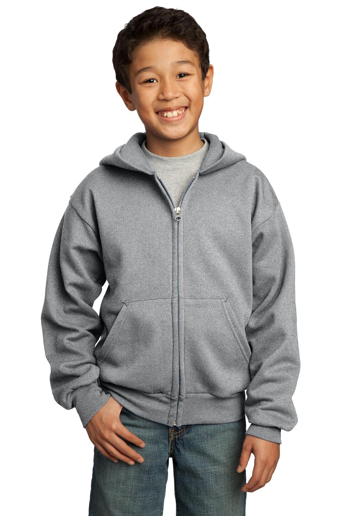 Port & Company - Youth Core Fleece Full-Zip Hooded Sweatshirt. PC90YZH - Dresses Max