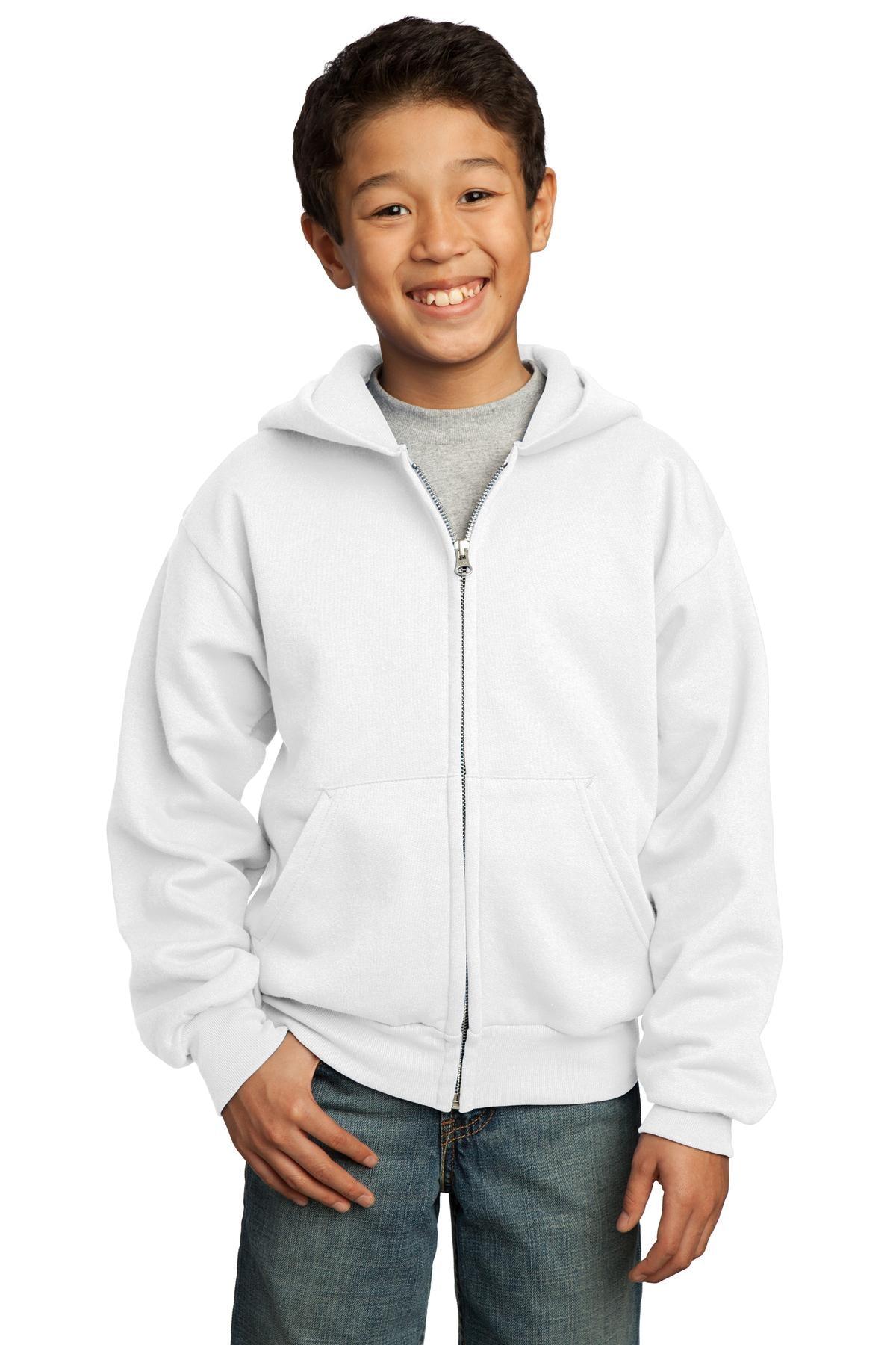 Port & Company - Youth Core Fleece Full-Zip Hooded Sweatshirt. PC90YZH - Dresses Max
