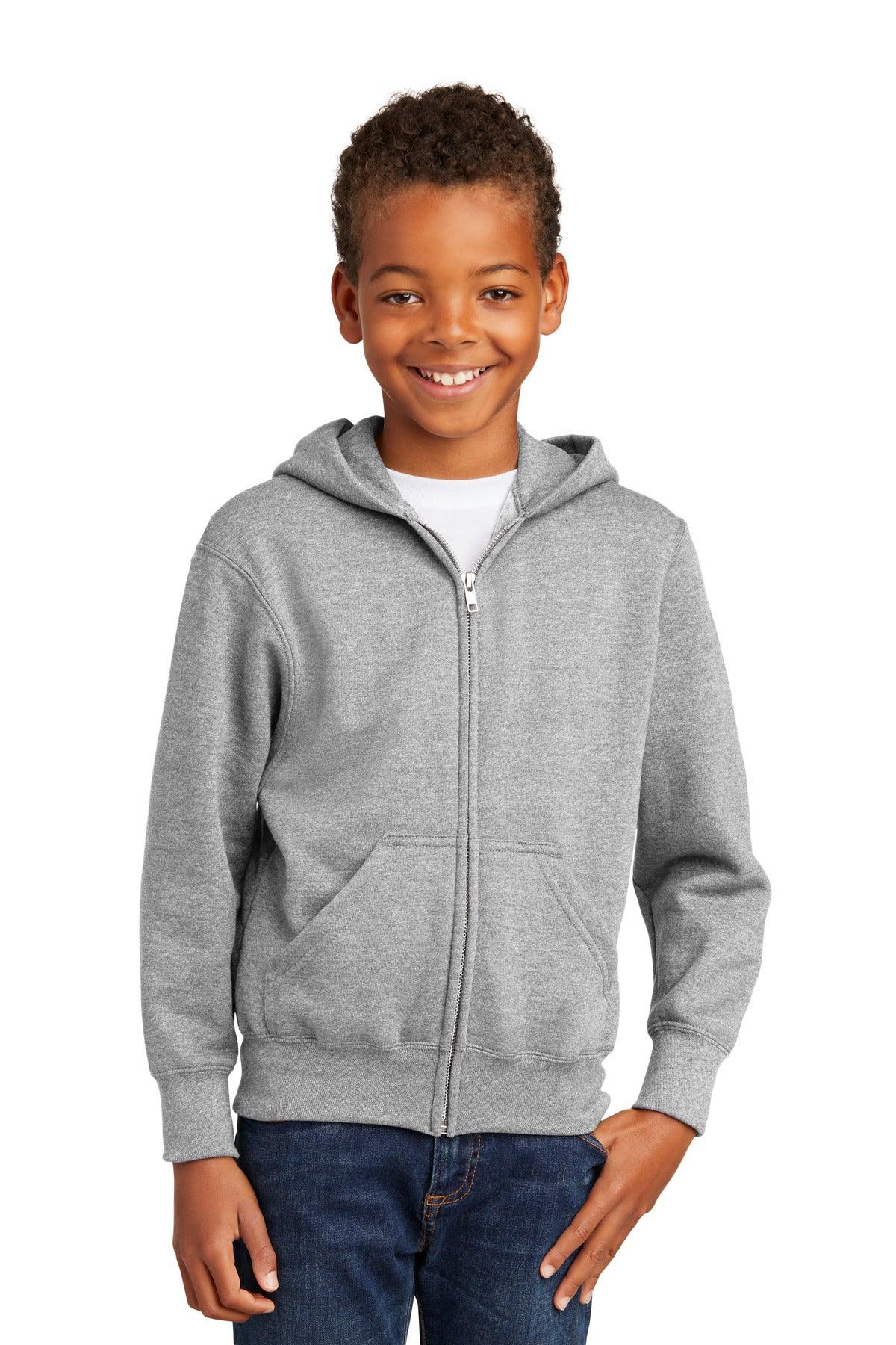Port & Company - Youth Core Fleece Full-Zip Hooded Sweatshirt. PC90YZH - Dresses Max