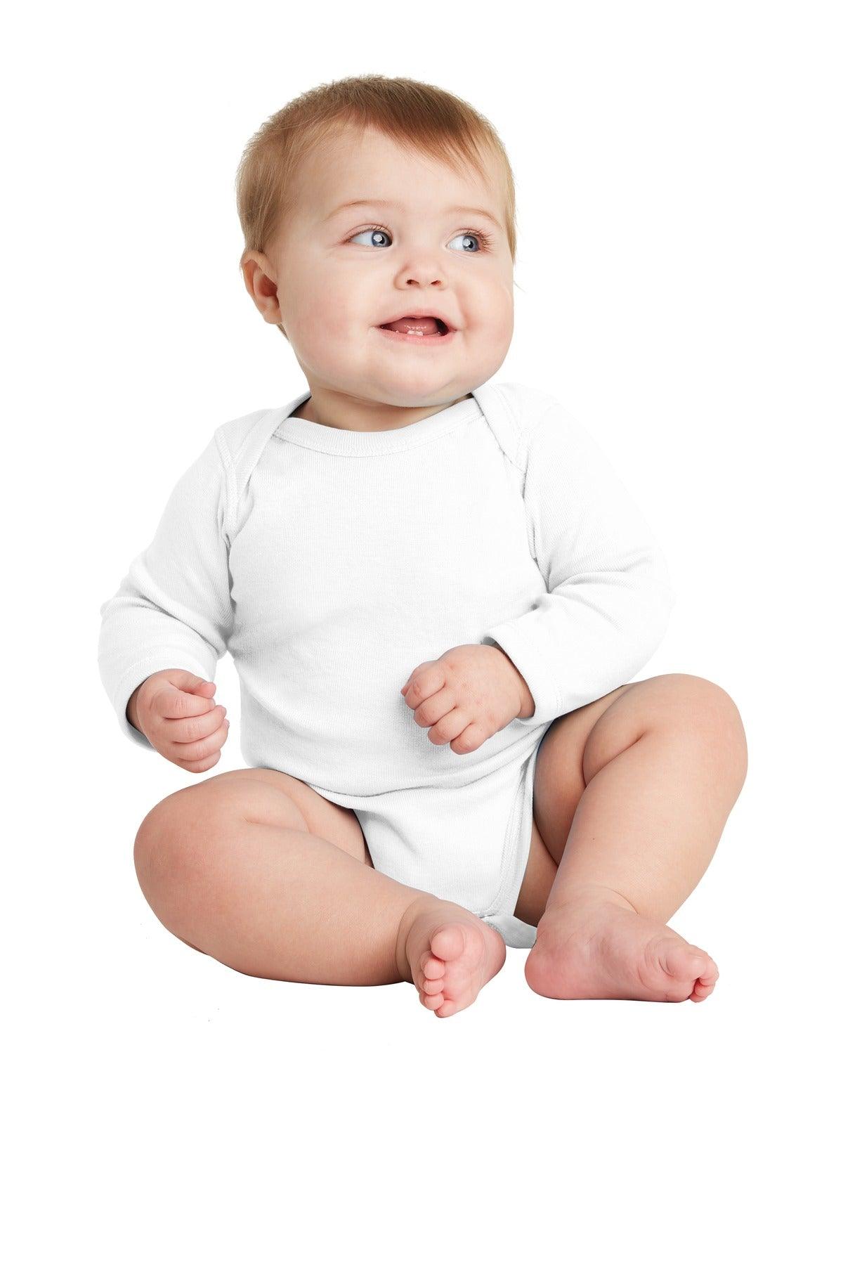 Rabbit Skins Infant Long Sleeve Baby Rib Bodysuit. RS4411 - Dresses Max