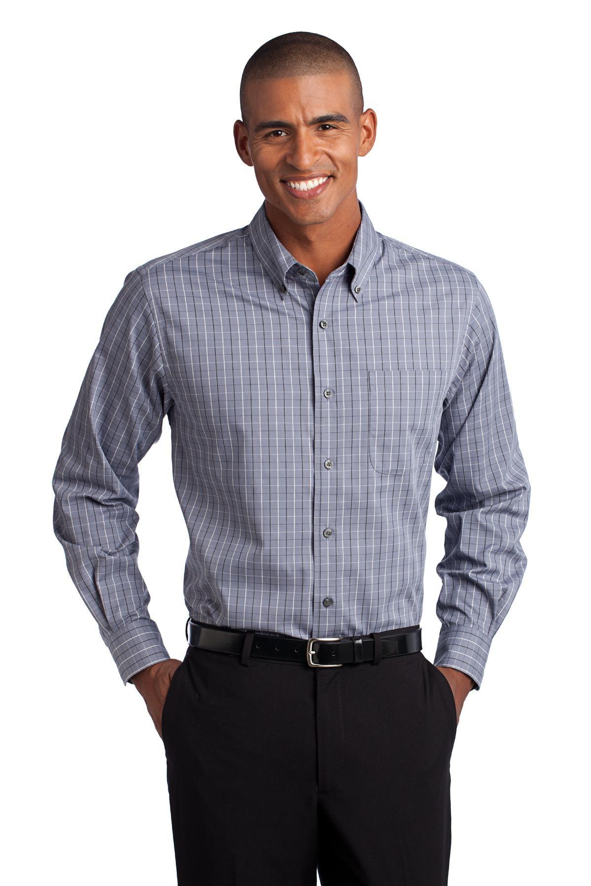 Port Authority Tattersall Easy Care Shirt. S642 - Dresses Max