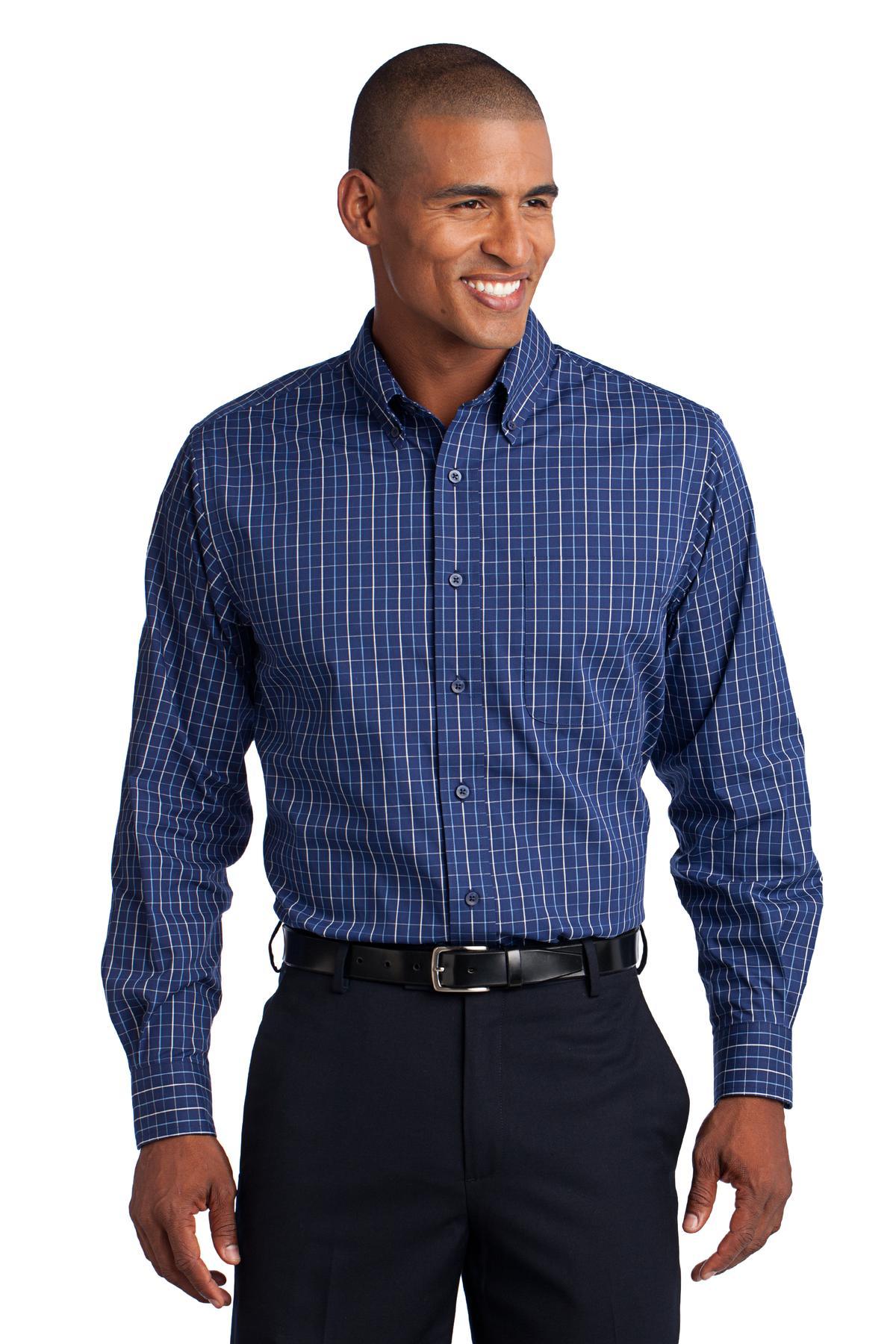 Port Authority Tattersall Easy Care Shirt. S642 - Dresses Max
