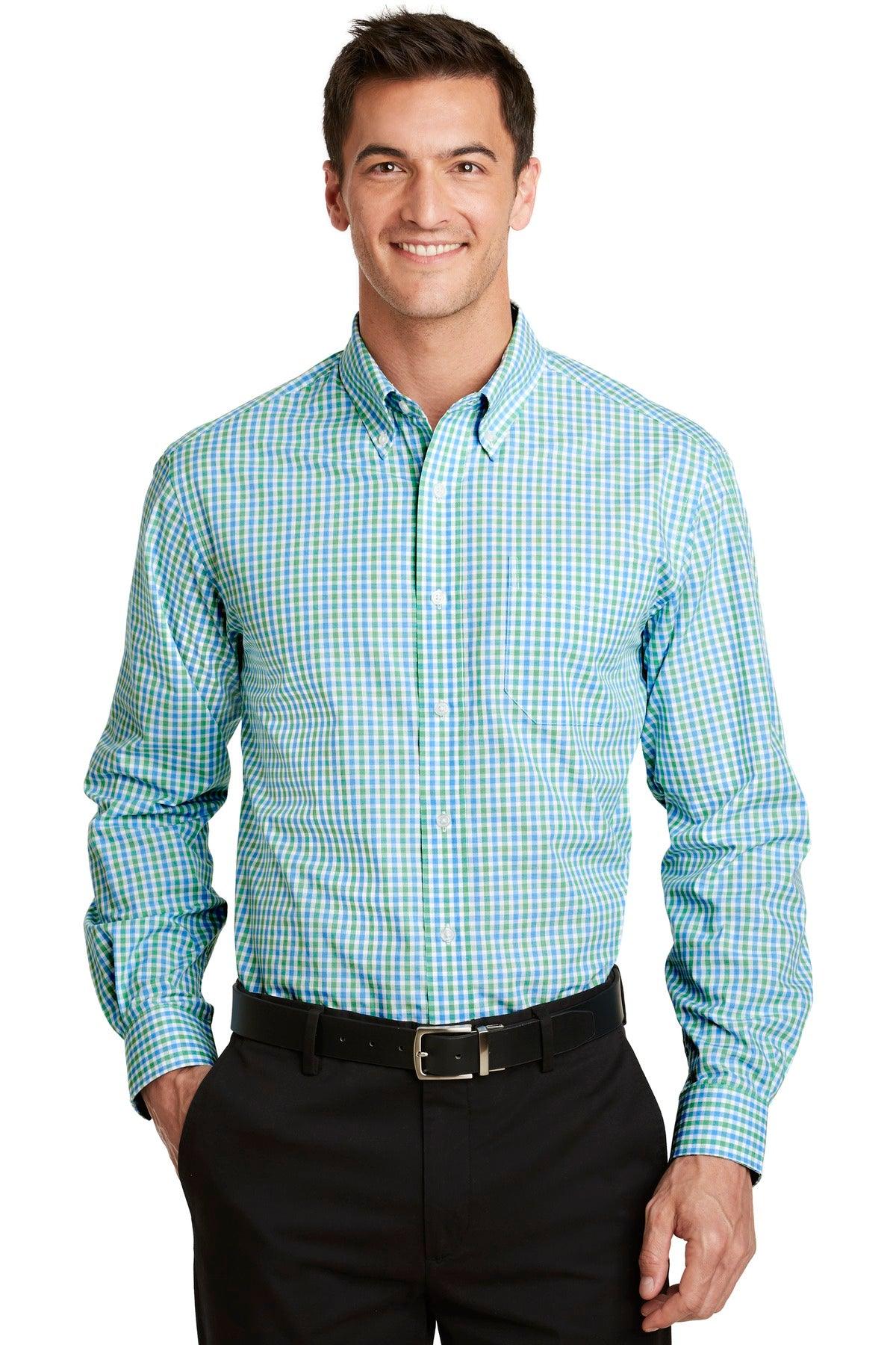 Port Authority Long Sleeve Gingham Easy Care Shirt. S654 - Dresses Max