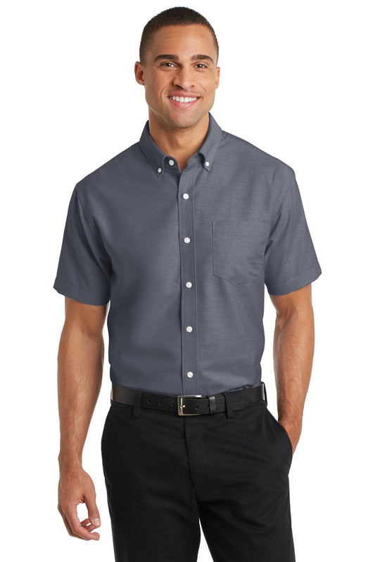 Port Authority Short Sleeve SuperPro Oxford Shirt. S659 - Dresses Max