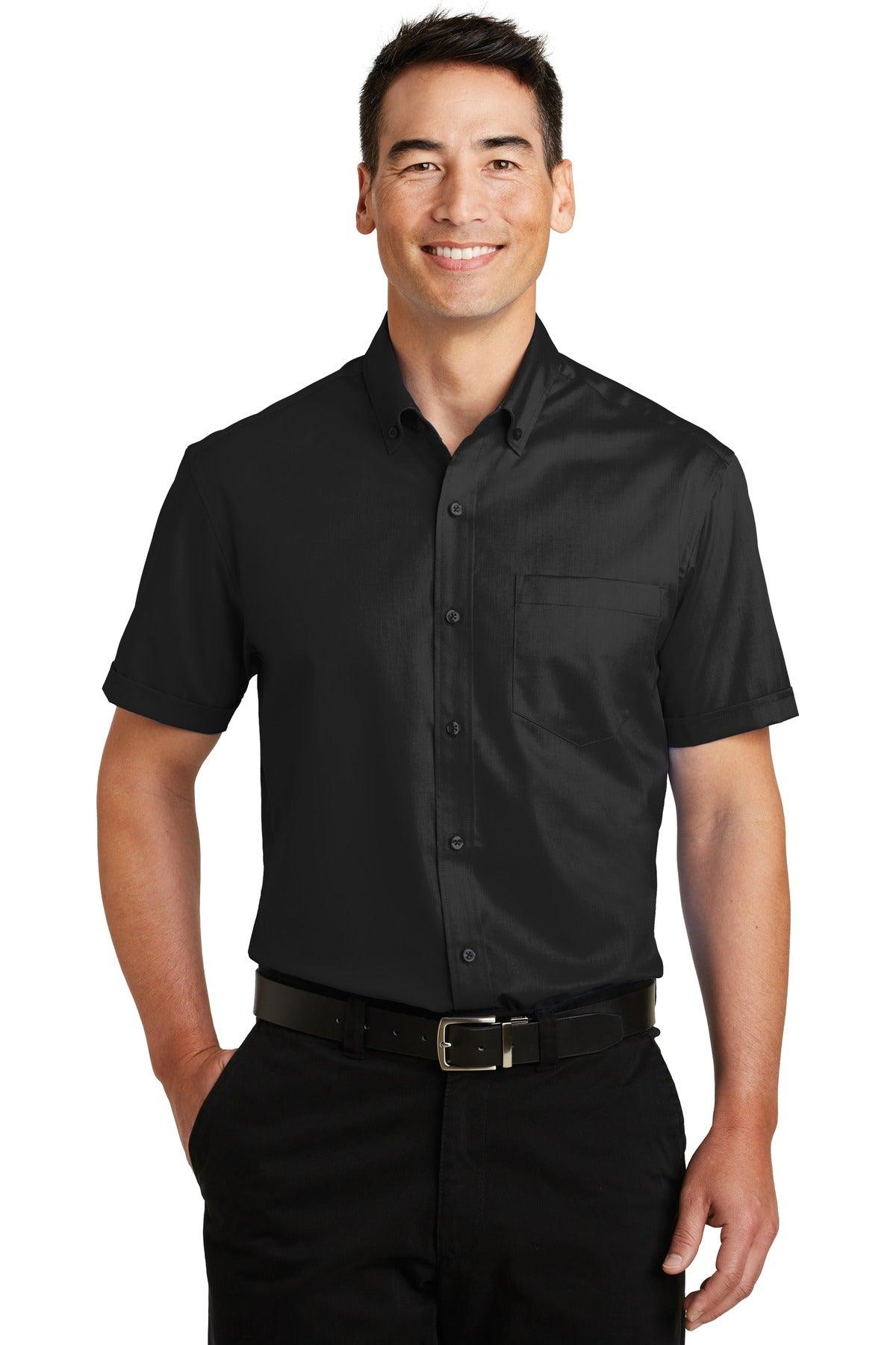 Port Authority Short Sleeve SuperPro Twill Shirt. S664 - Dresses Max