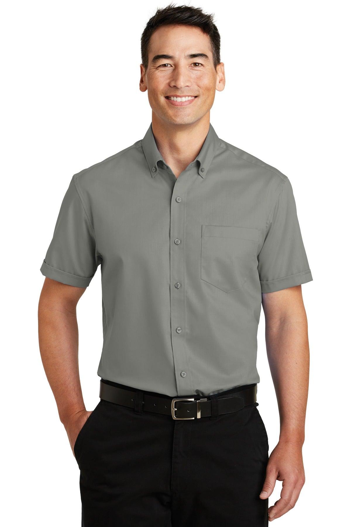 Port Authority Short Sleeve SuperPro Twill Shirt. S664 - Dresses Max