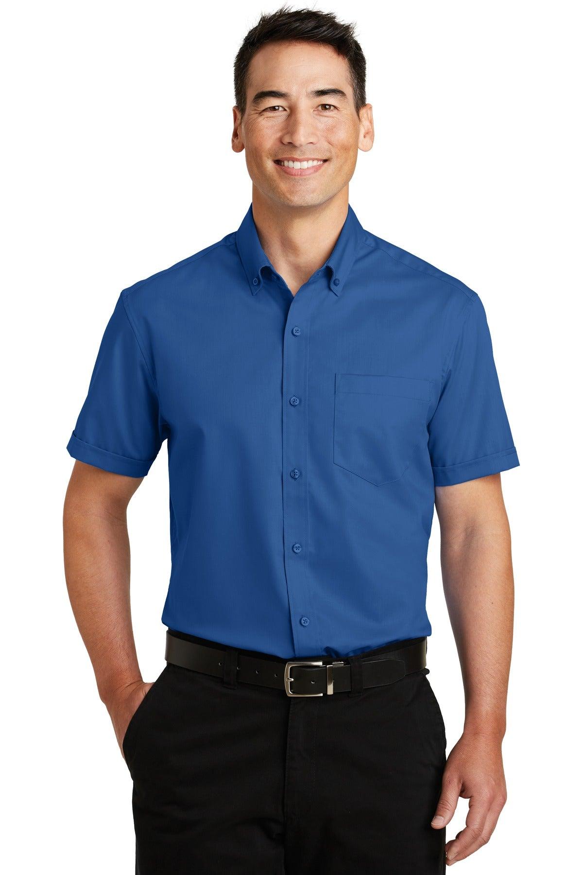 Port Authority Short Sleeve SuperPro Twill Shirt. S664 - Dresses Max