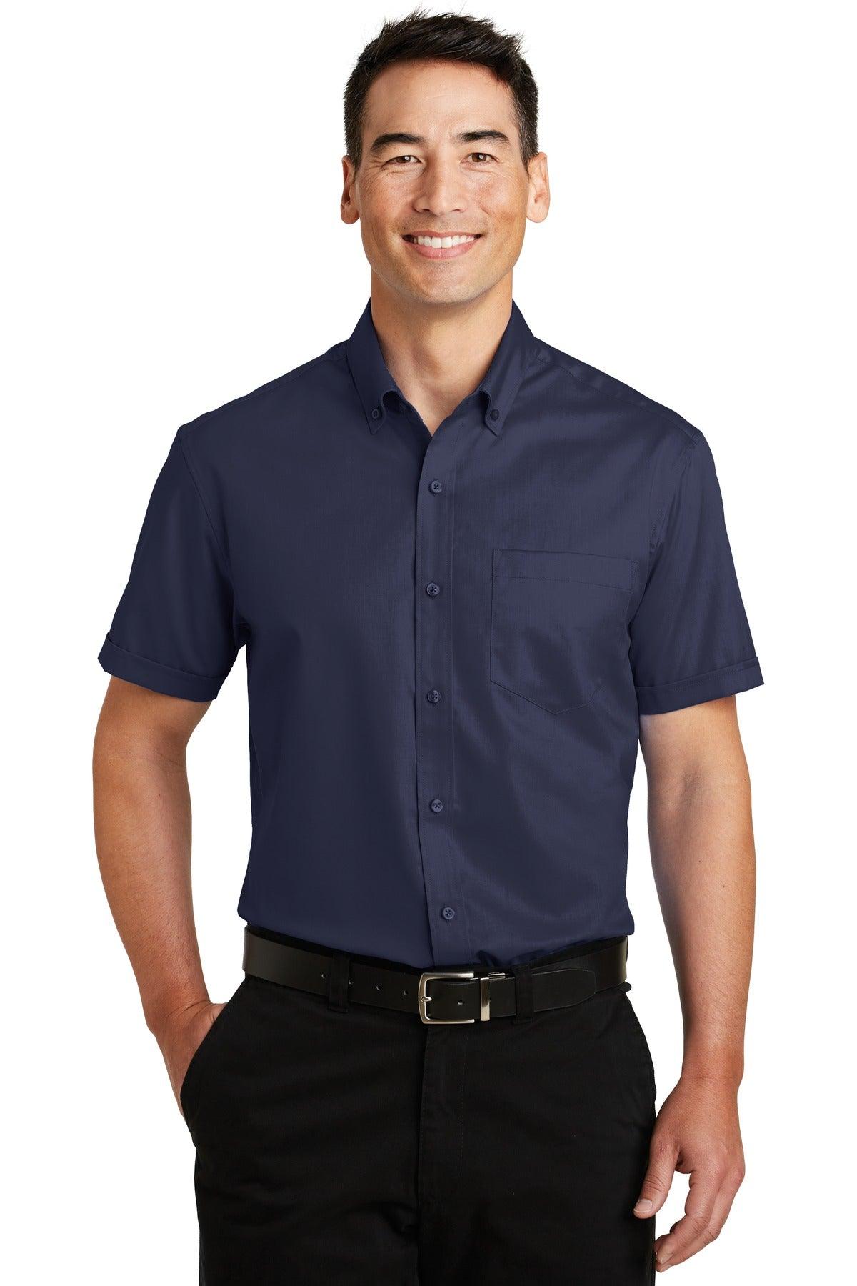Port Authority Short Sleeve SuperPro Twill Shirt. S664 - Dresses Max