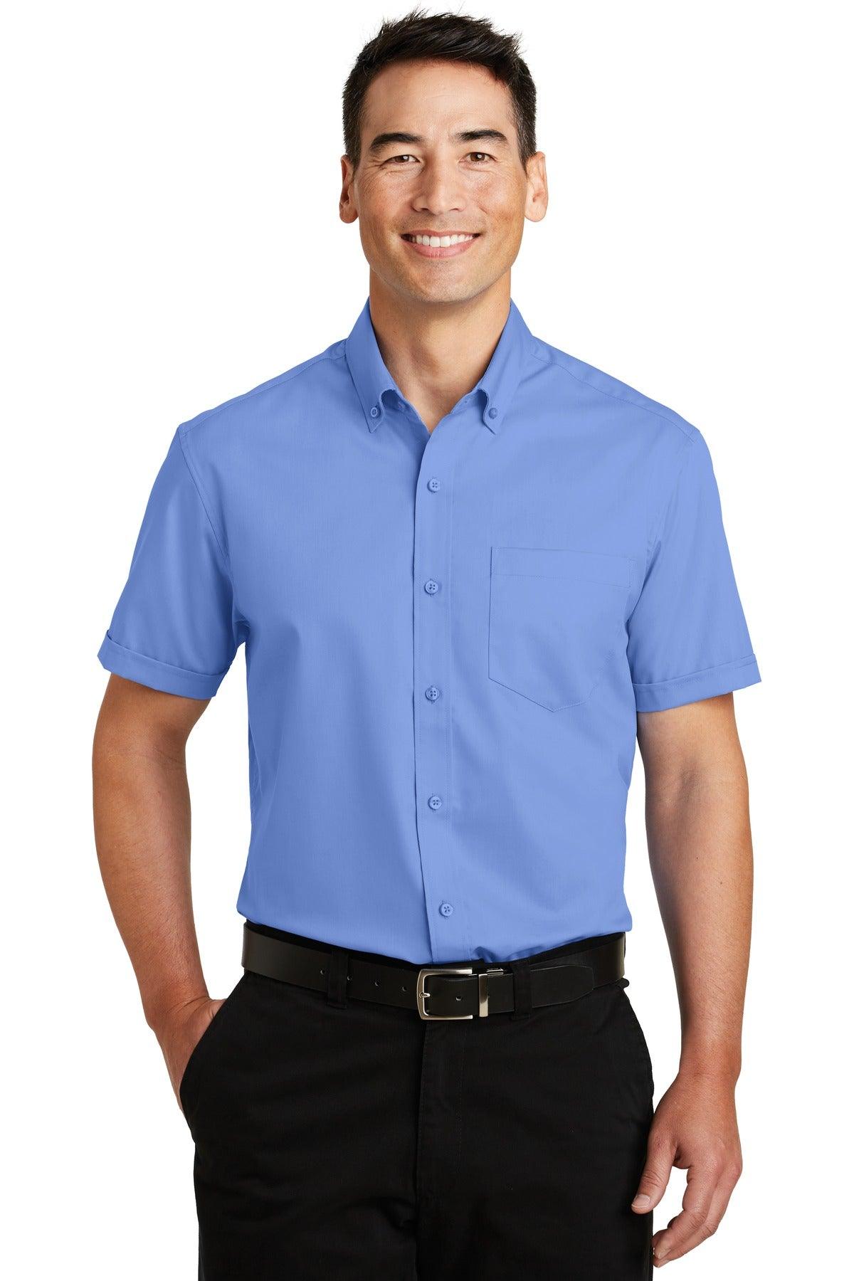 Port Authority Short Sleeve SuperPro Twill Shirt. S664 - Dresses Max