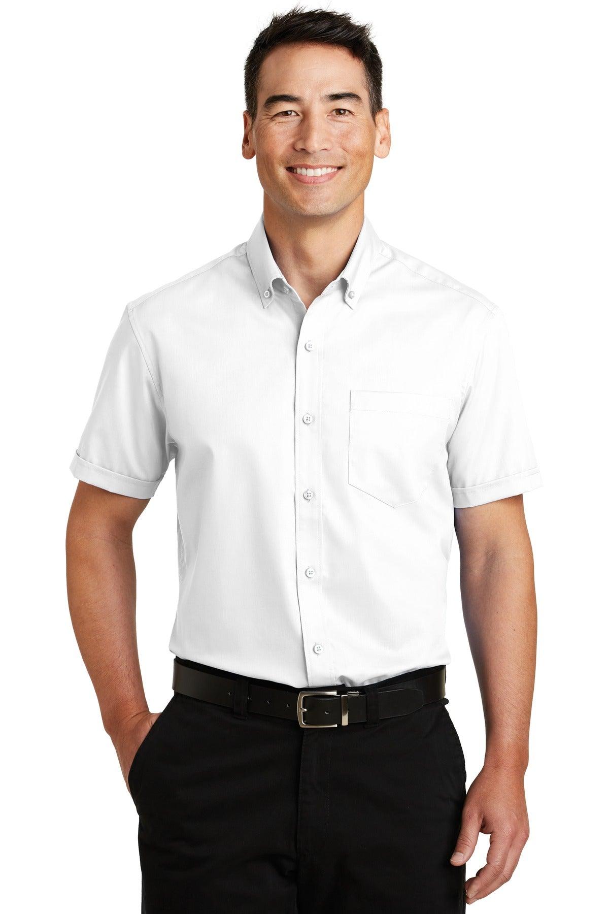 Port Authority Short Sleeve SuperPro Twill Shirt. S664 - Dresses Max