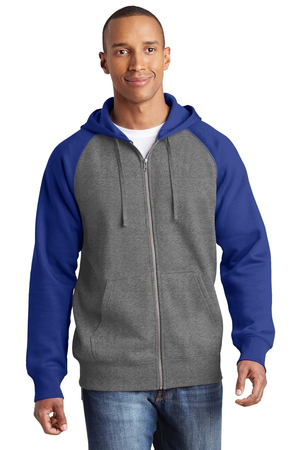 Sport-Tek Raglan Colorblock Full-Zip Hooded Fleece Jacket. ST269 - Dresses Max