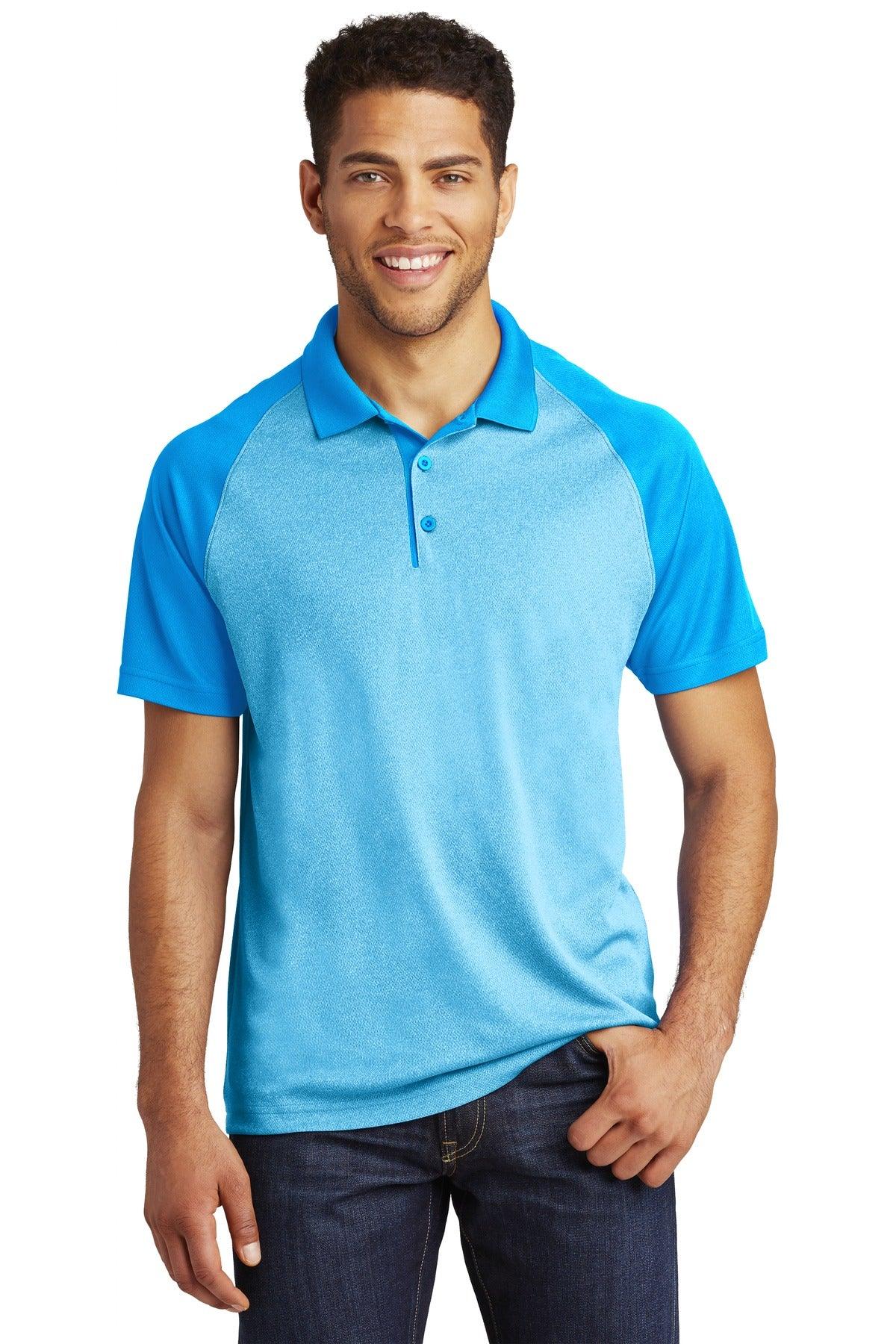 Sport-Tek PosiCharge RacerMesh Raglan Heather Block Polo. ST641 - Dresses Max