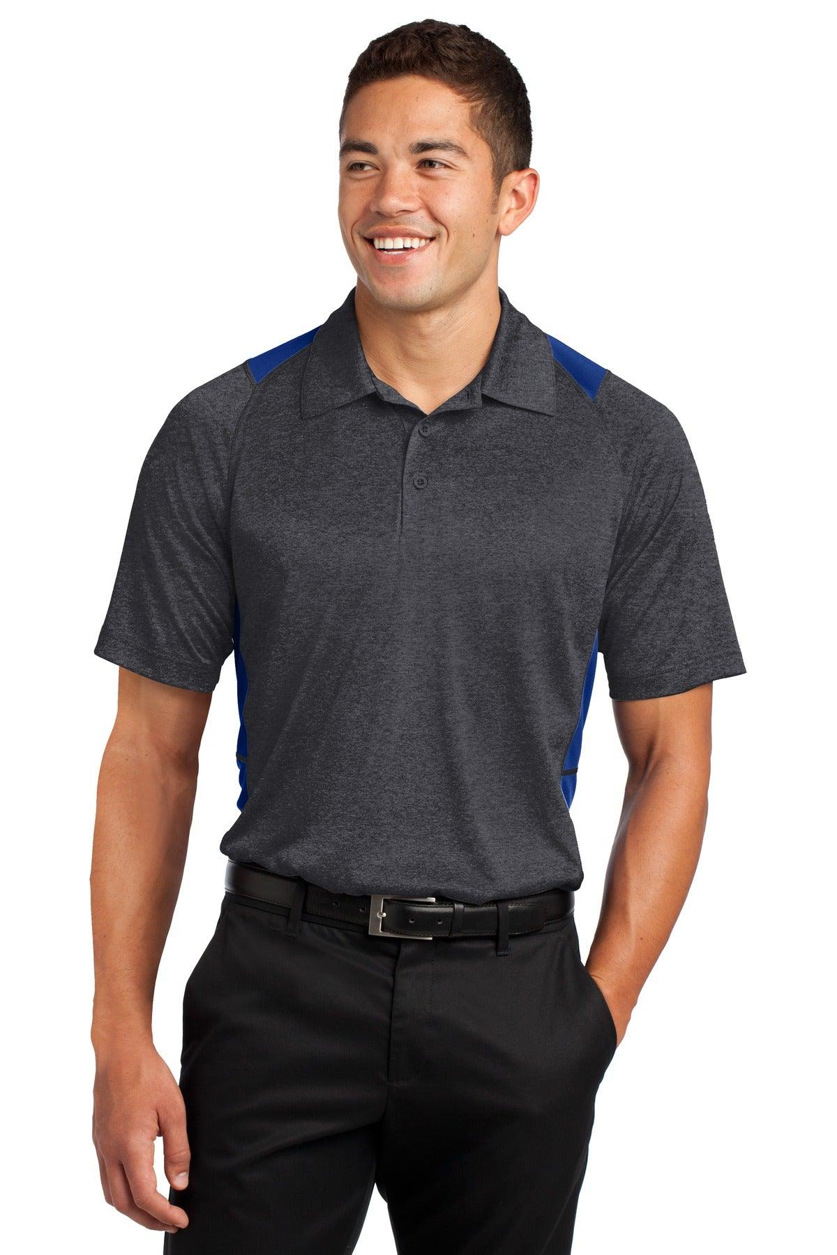 Sport-Tek Heather Colorblock Contender Polo. ST665 - Dresses Max