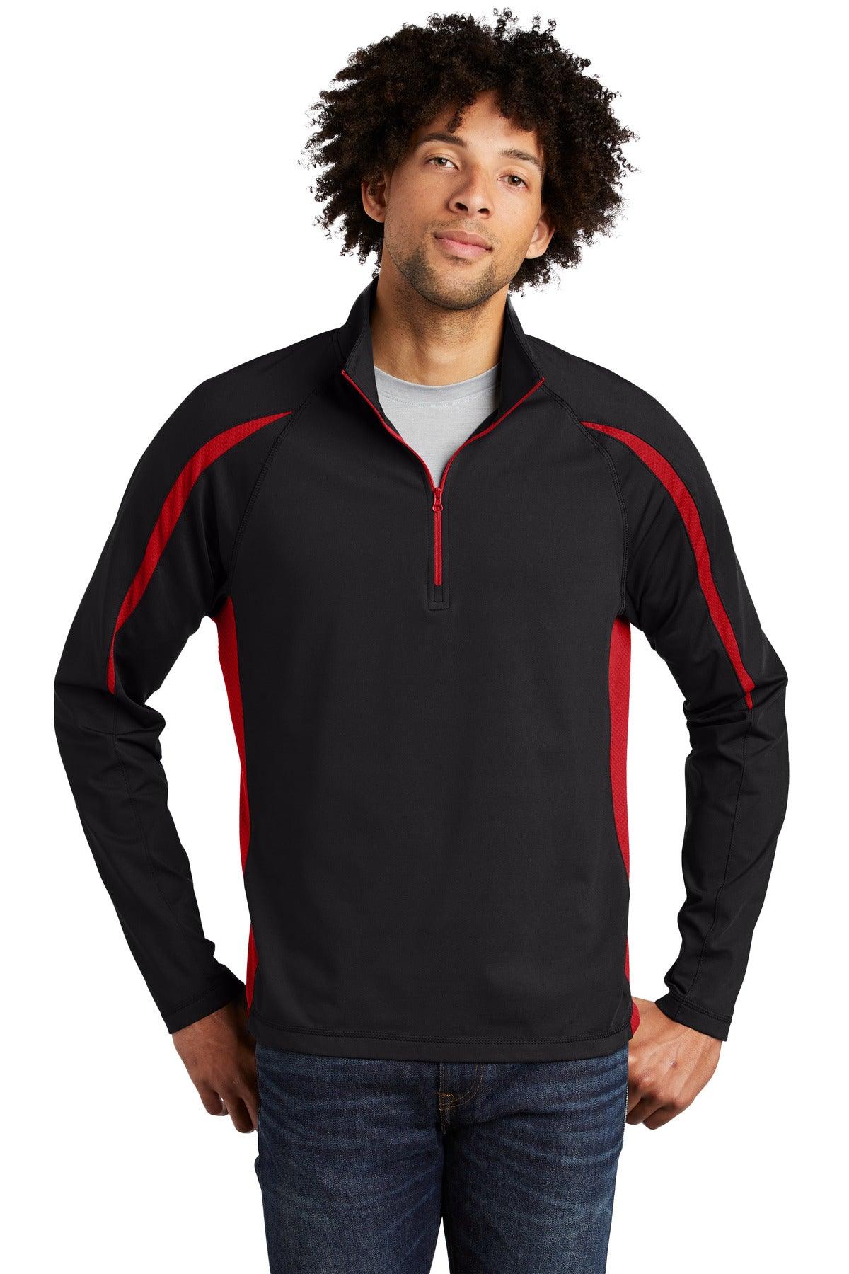 Sport-Tek Sport-Wick Stretch 1/2-Zip Colorblock Pullover. ST851 - Dresses Max