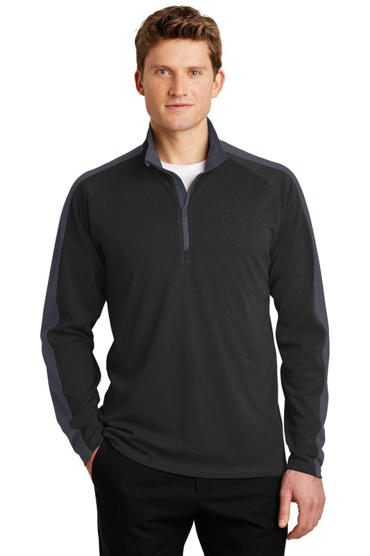 Sport-Tek Sport-Wick Textured Colorblock 1/4-Zip Pullover. ST861 - Dresses Max