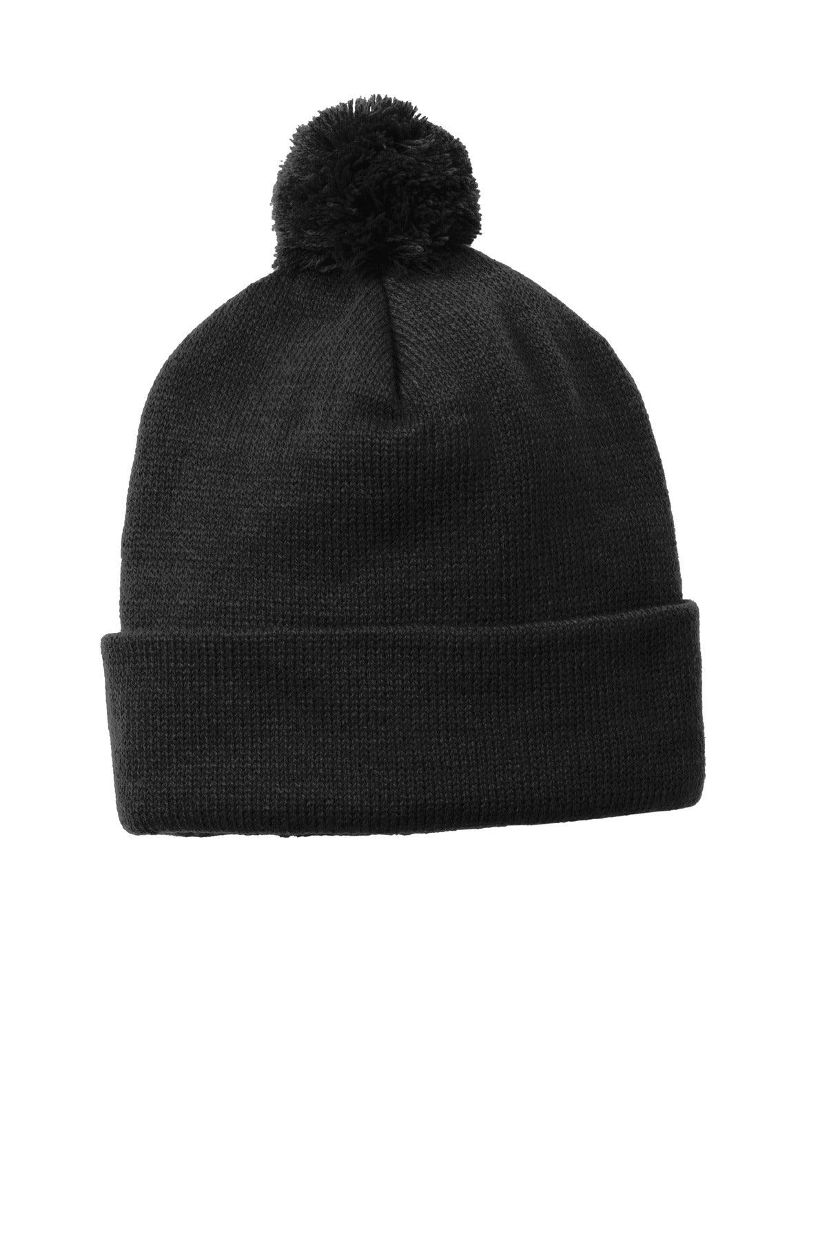 Sport-Tek Solid Pom Pom Beanie. STC37 - Dresses Max