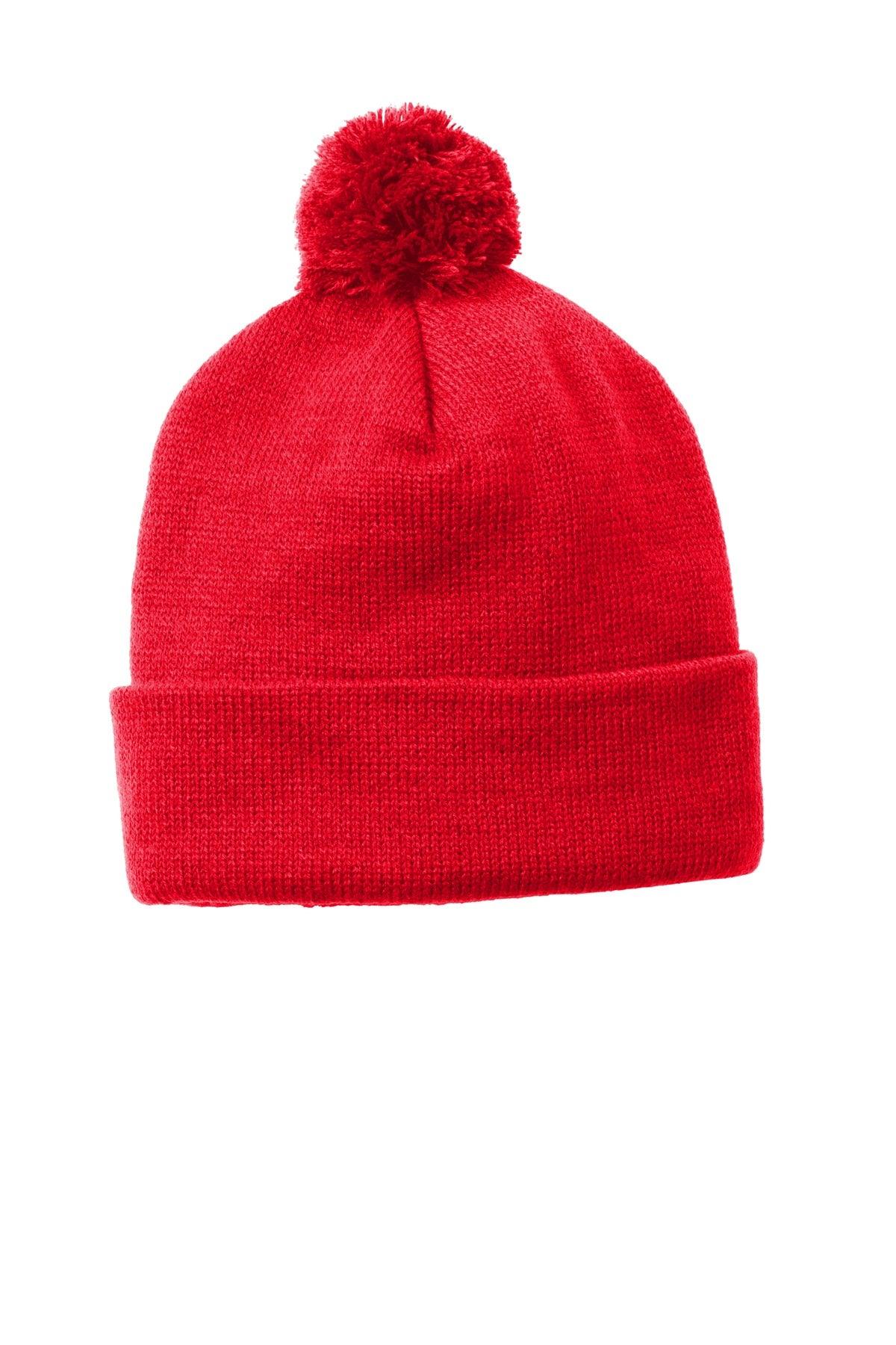 Sport-Tek Solid Pom Pom Beanie. STC37 - Dresses Max