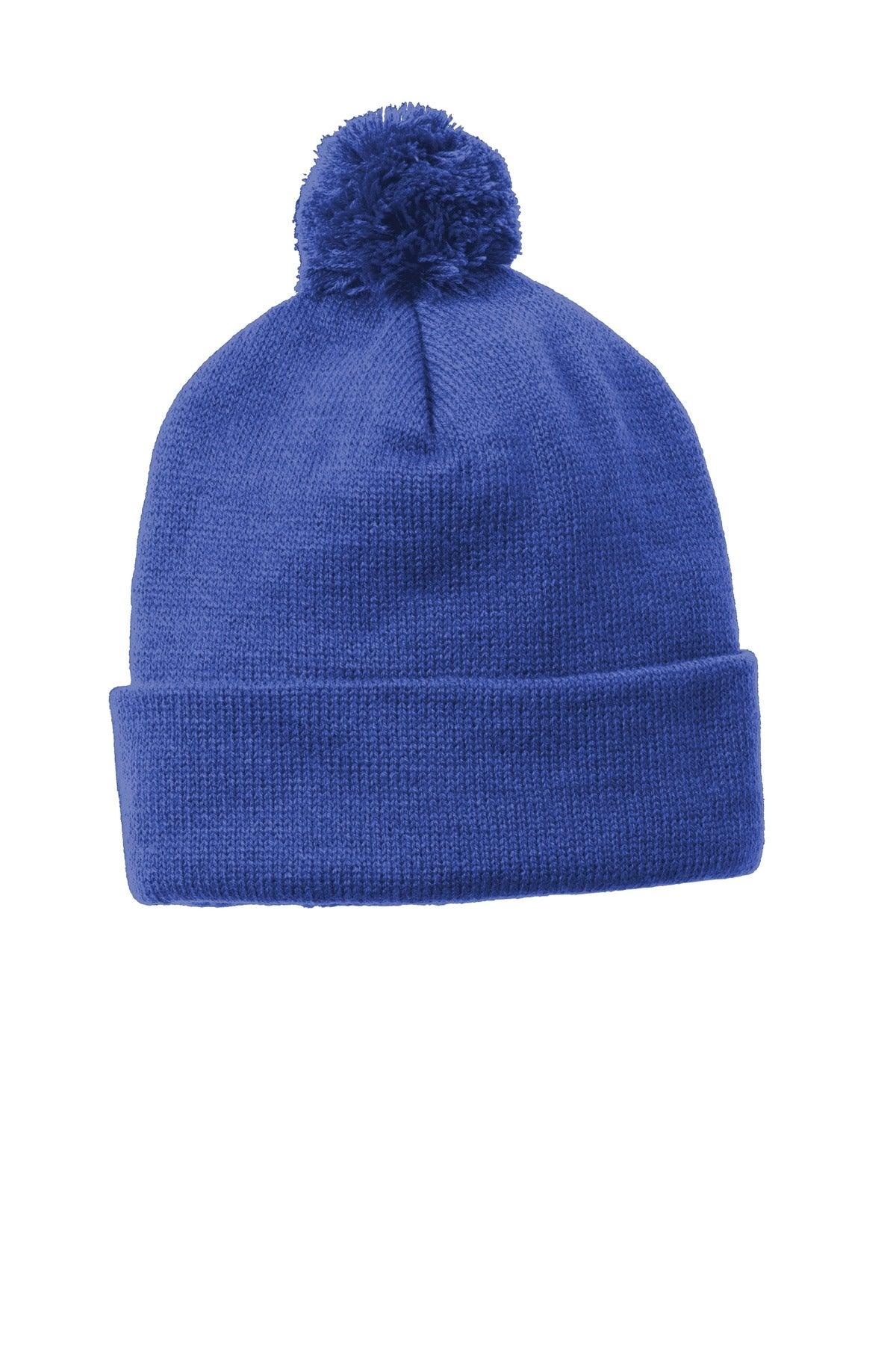Sport-Tek Solid Pom Pom Beanie. STC37 - Dresses Max
