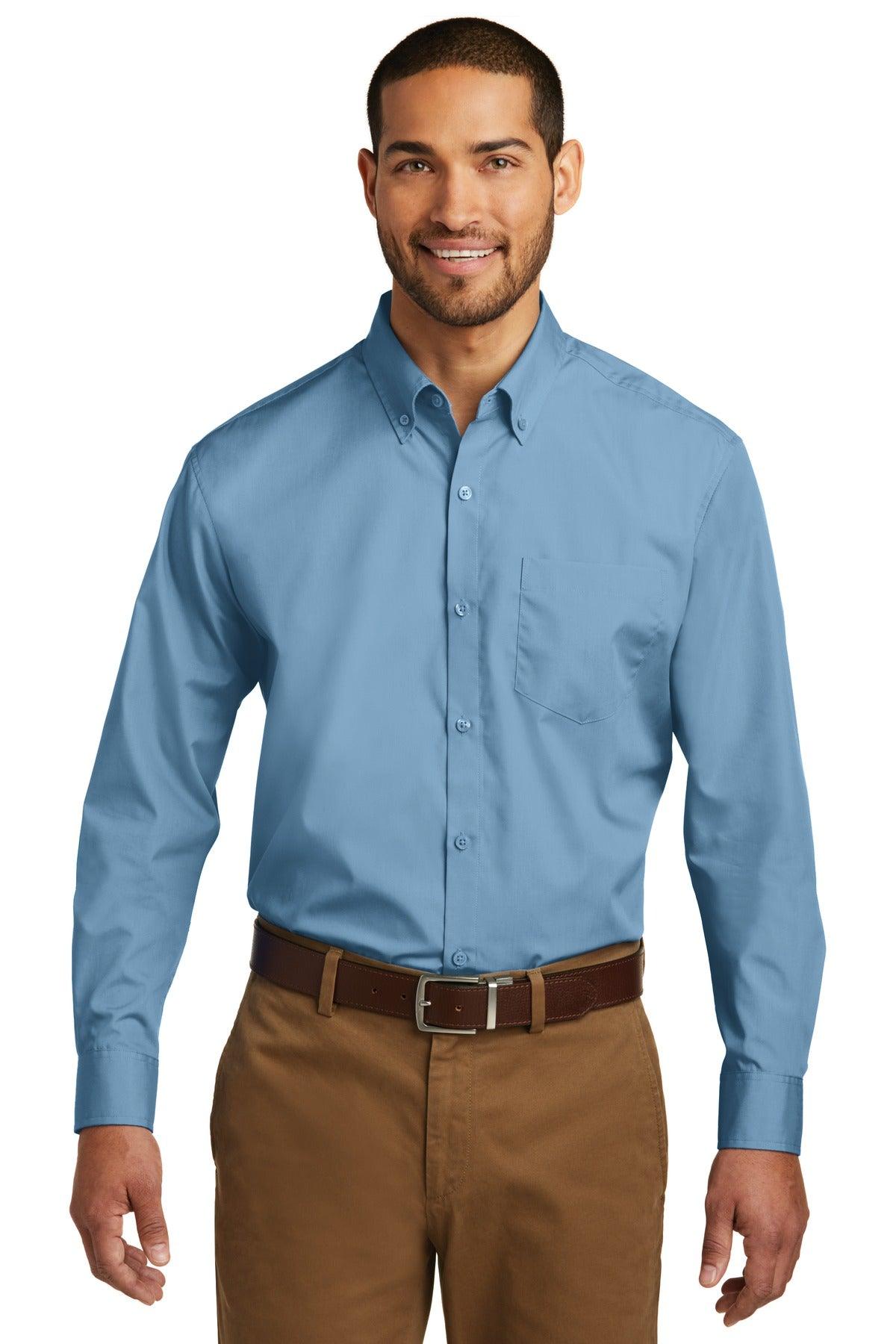 Port Authority Long Sleeve Carefree Poplin Shirt. W100 - Dresses Max