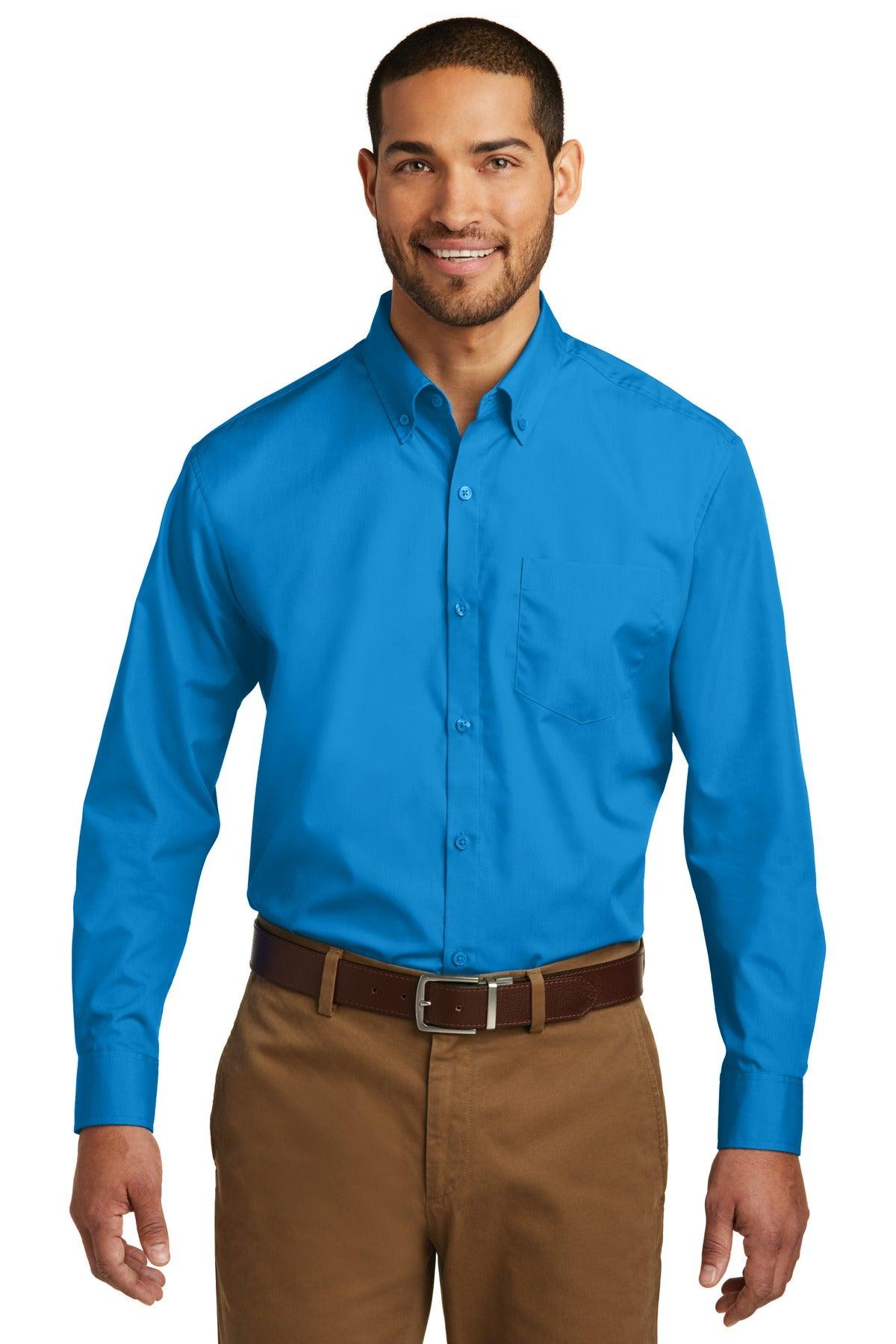 Port Authority Long Sleeve Carefree Poplin Shirt. W100 - Dresses Max