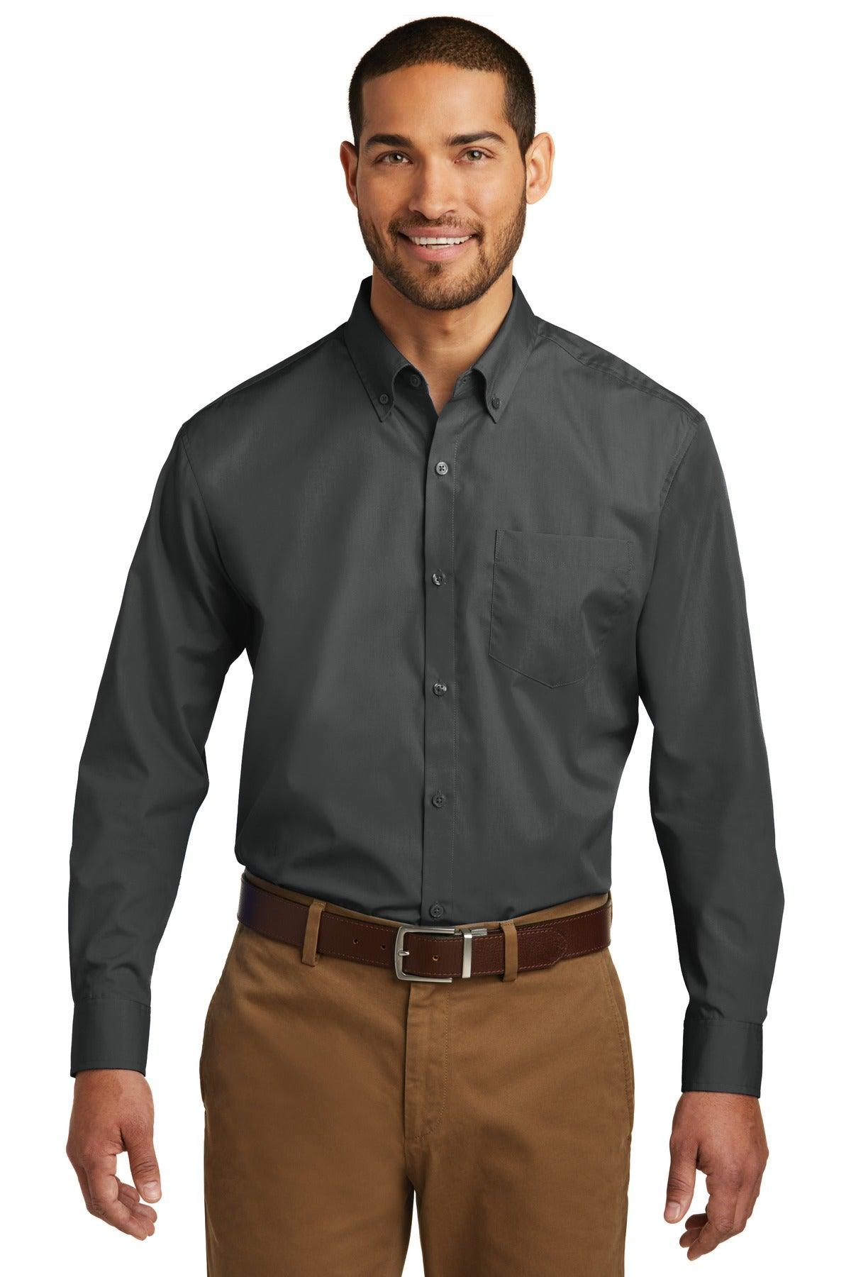 Port Authority Long Sleeve Carefree Poplin Shirt. W100 - Dresses Max