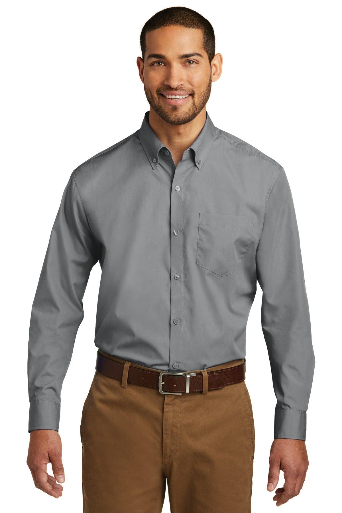 Port Authority Long Sleeve Carefree Poplin Shirt. W100 - Dresses Max