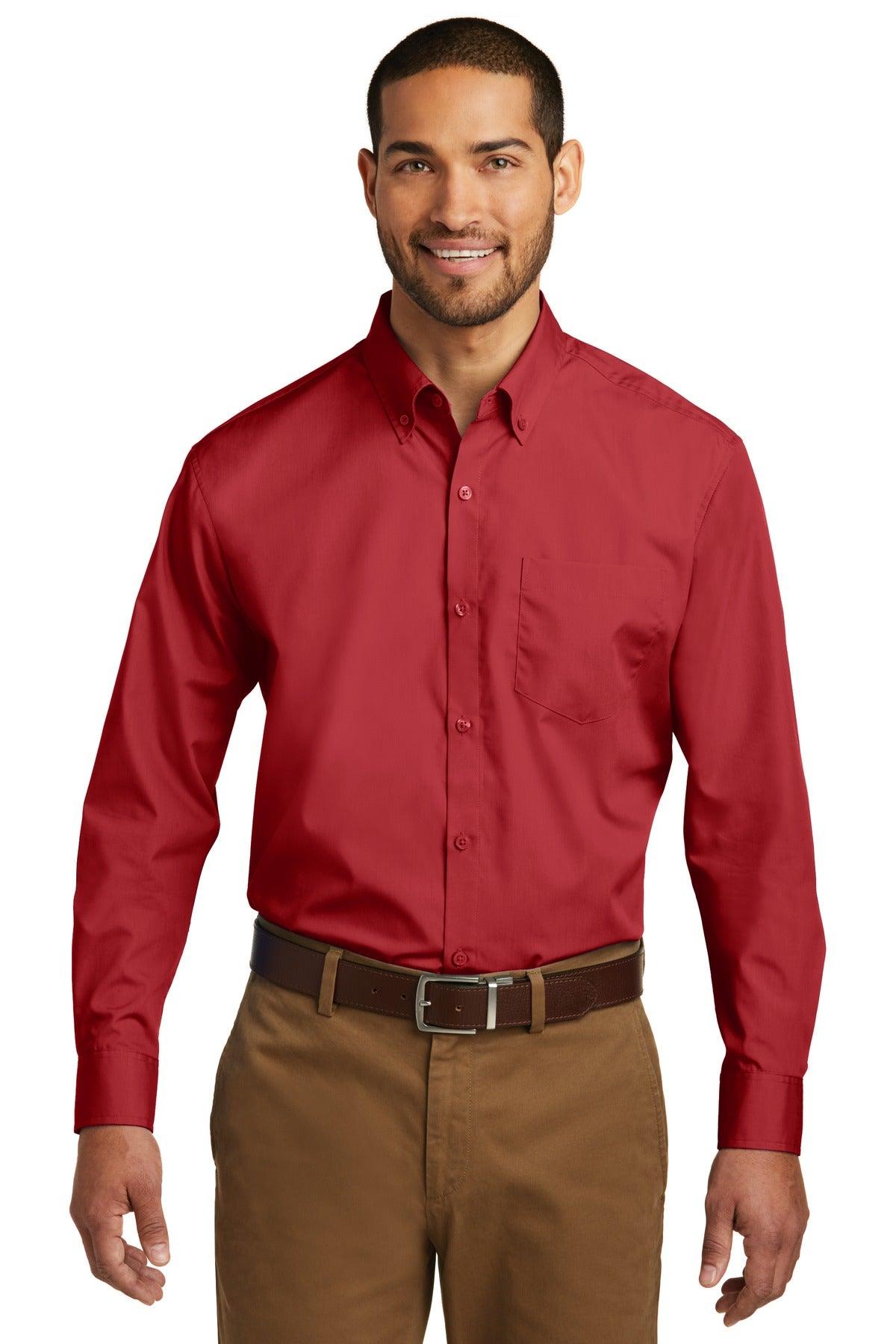 Port Authority Long Sleeve Carefree Poplin Shirt. W100 - Dresses Max