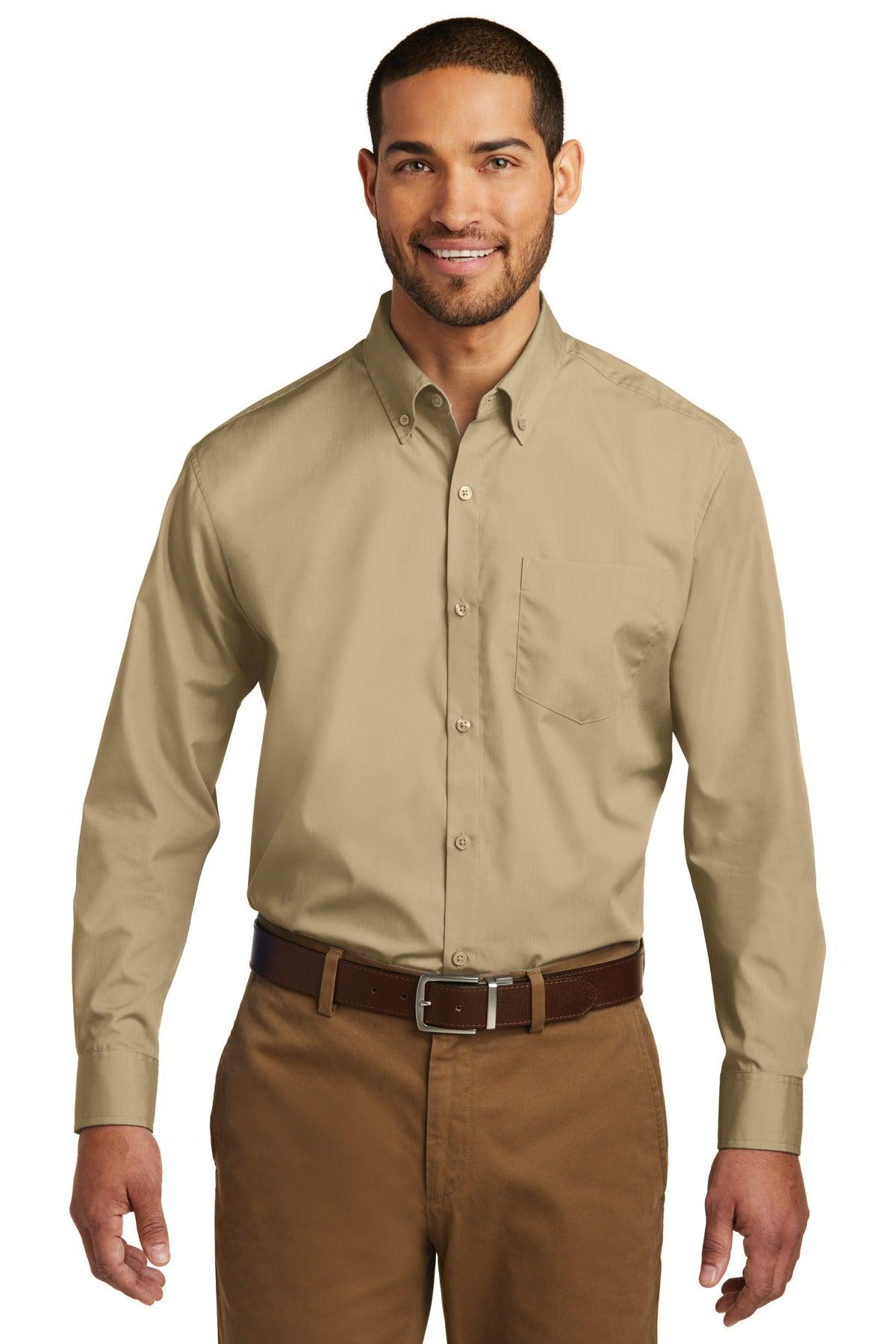 Port Authority Long Sleeve Carefree Poplin Shirt. W100 - Dresses Max