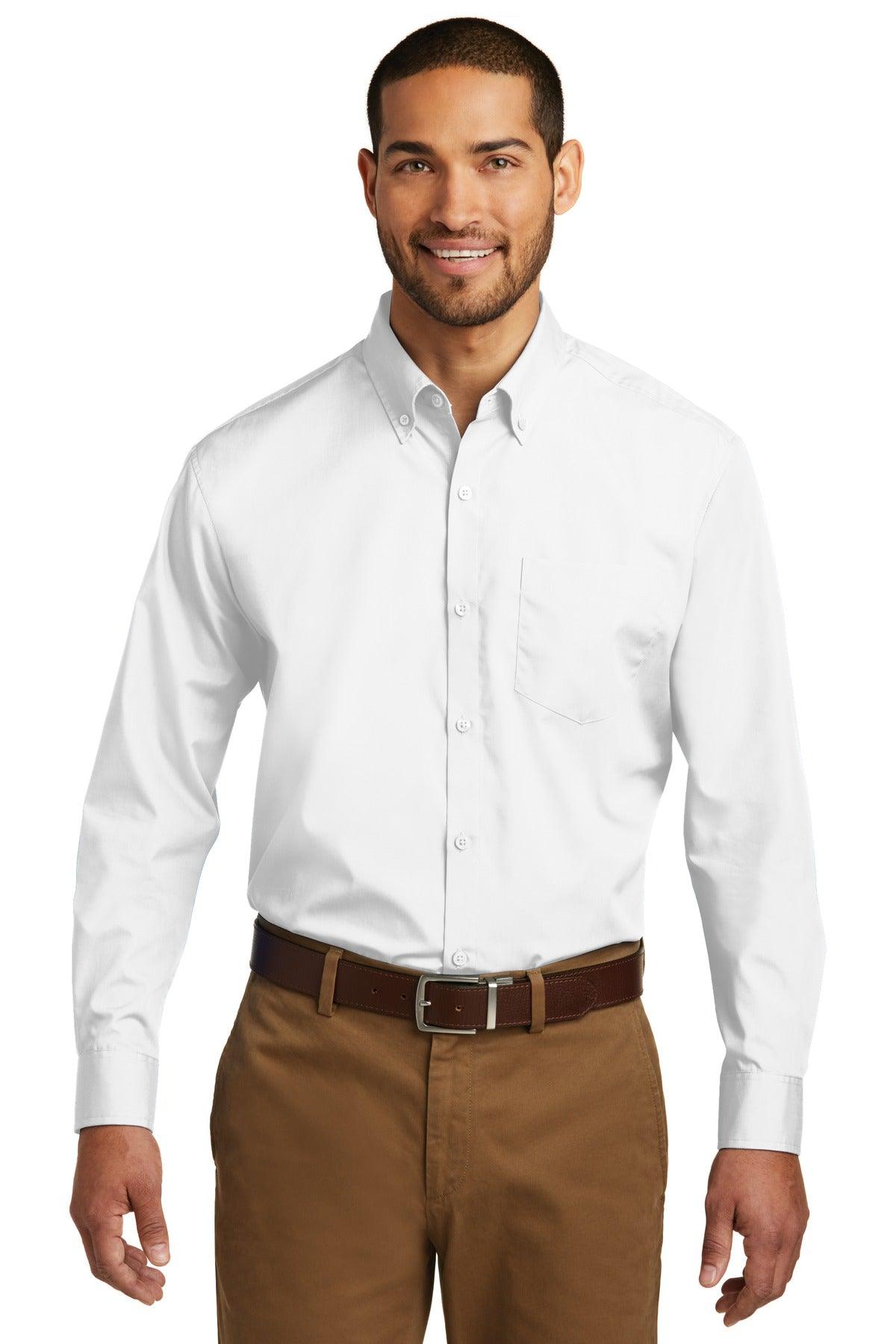 Port Authority Long Sleeve Carefree Poplin Shirt. W100 - Dresses Max