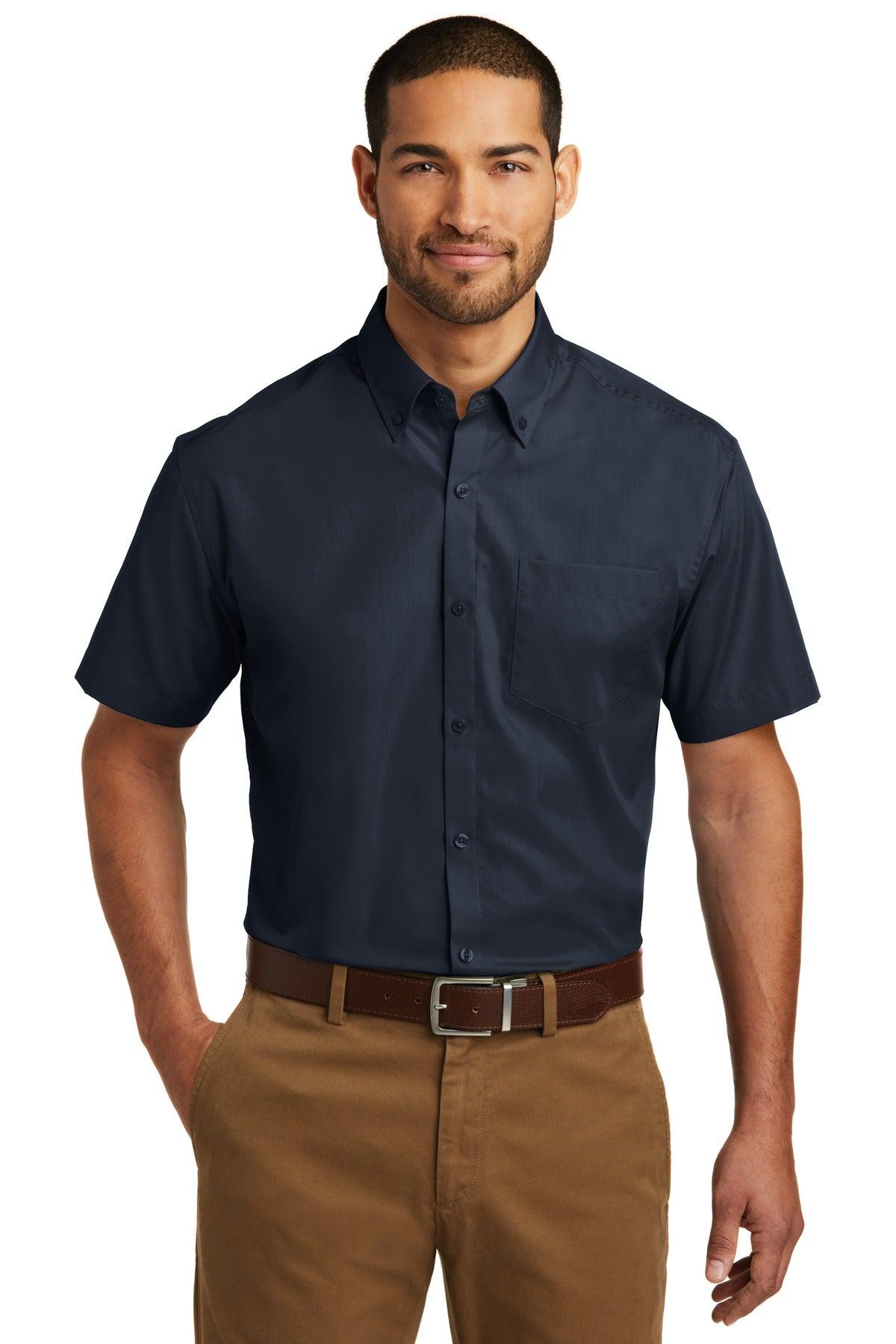 Port Authority Short Sleeve Carefree Poplin Shirt. W101 - Dresses Max