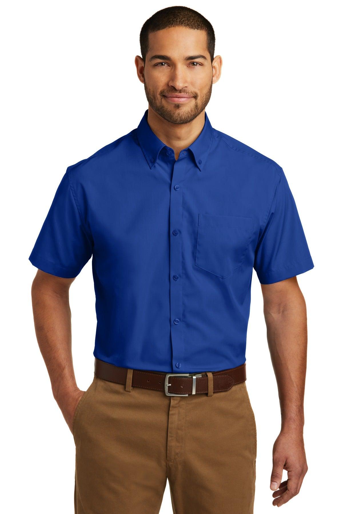Port Authority Short Sleeve Carefree Poplin Shirt. W101 - Dresses Max