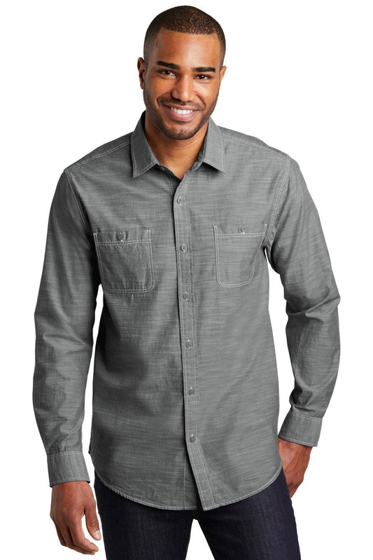 Port Authority Slub Chambray Shirt. W380 - Dresses Max