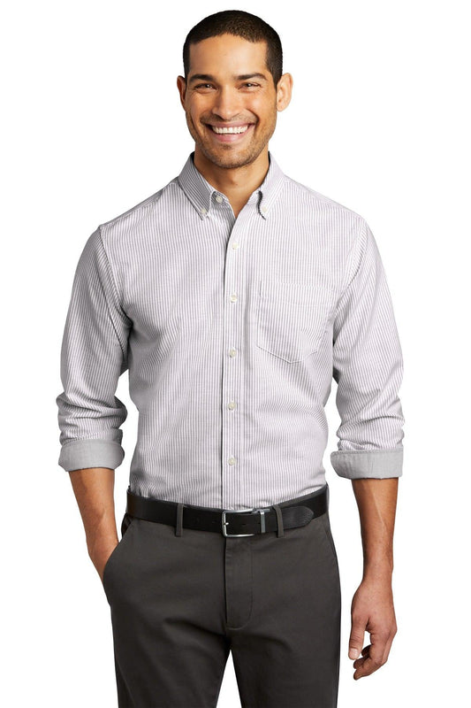 Port Authority SuperPro Oxford Stripe Shirt. W657 - Dresses Max