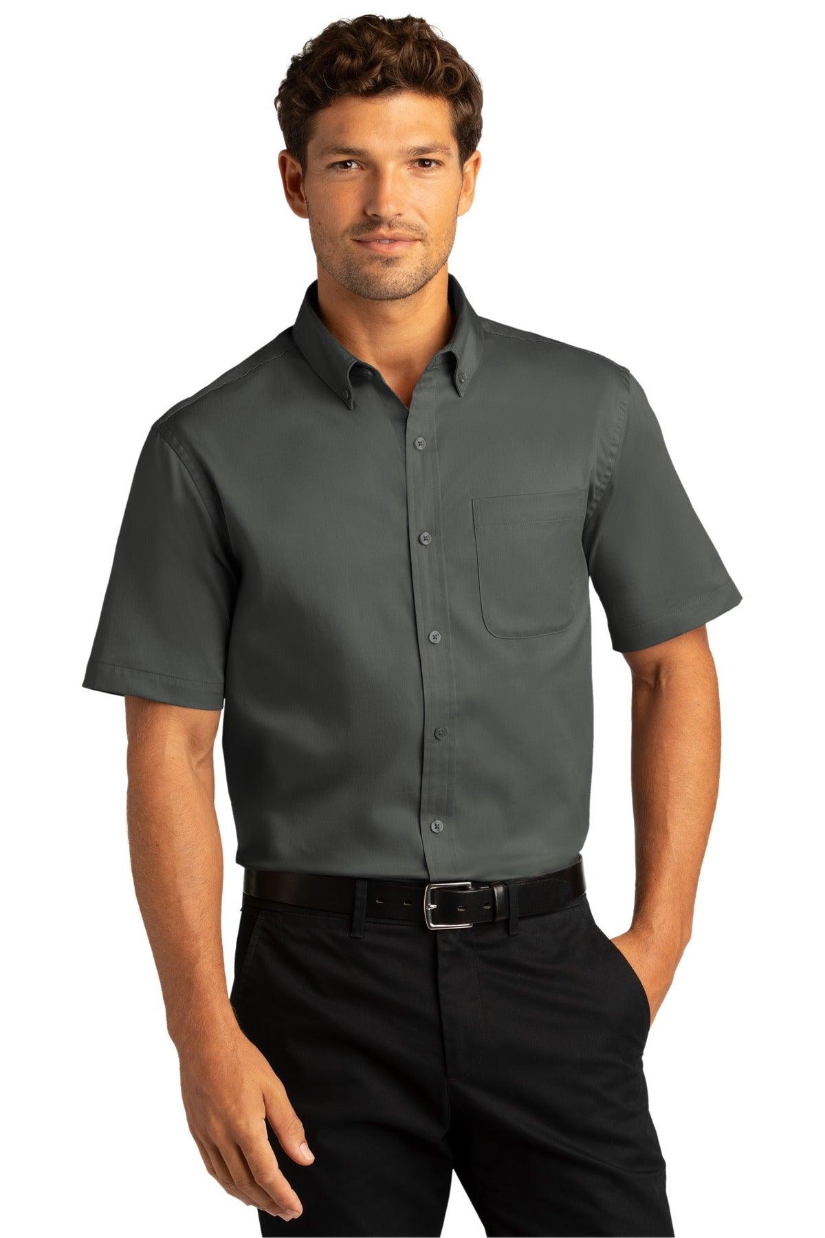 Port Authority Short Sleeve SuperPro React Twill Shirt. W809 - Dresses Max