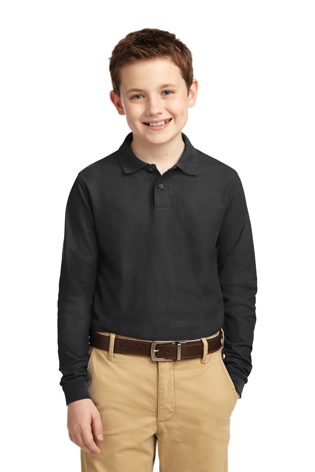 Port Authority Youth Long Sleeve Silk Touch Polo. Y500LS - Dresses Max