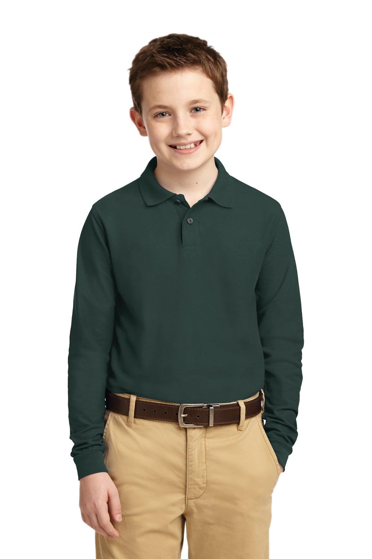 Port Authority Youth Long Sleeve Silk Touch Polo. Y500LS - Dresses Max
