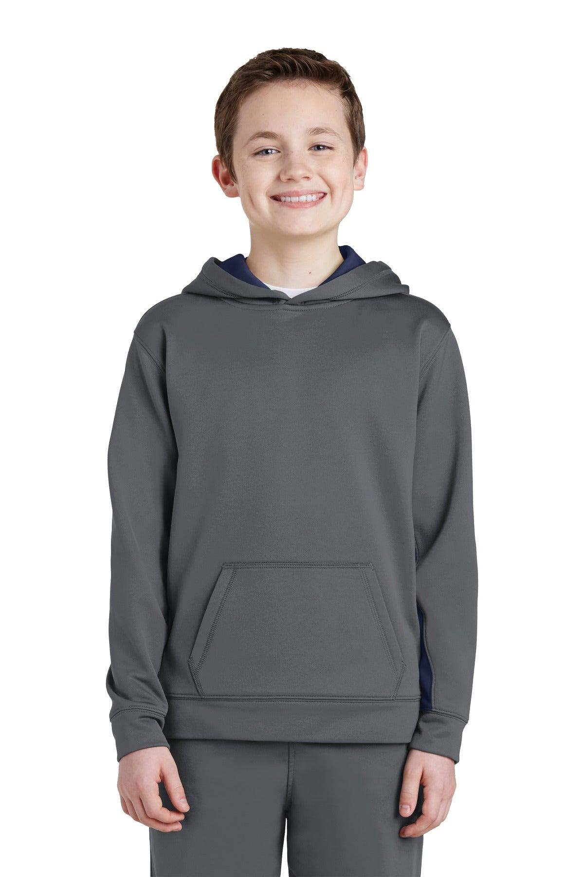 Sport-Tek Youth Sport-Wick Fleece Colorblock Hooded Pullover. YST235 - Dresses Max