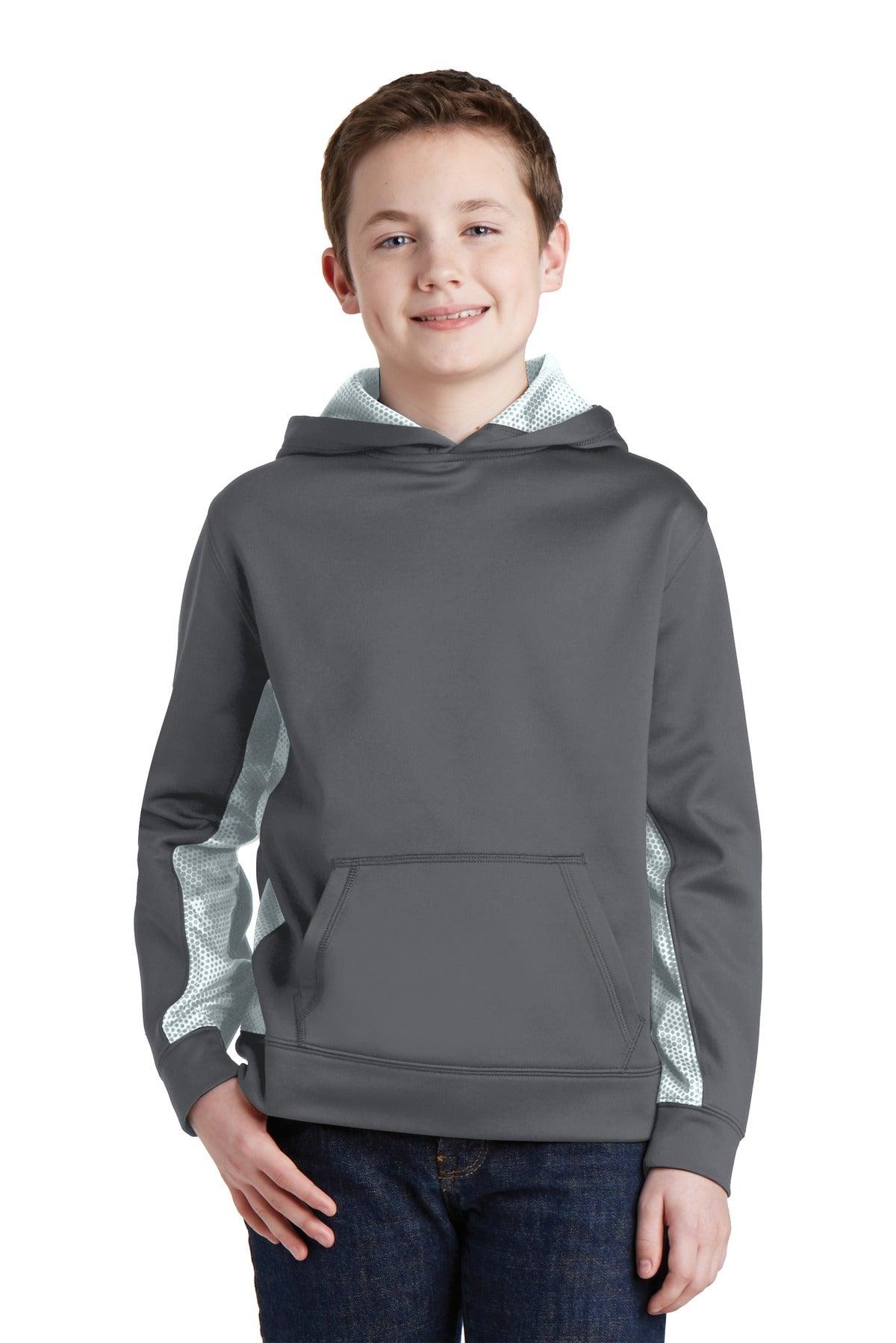 Sport-Tek Youth Sport-Wick CamoHex Fleece Colorblock Hooded Pullover. YST239 - Dresses Max