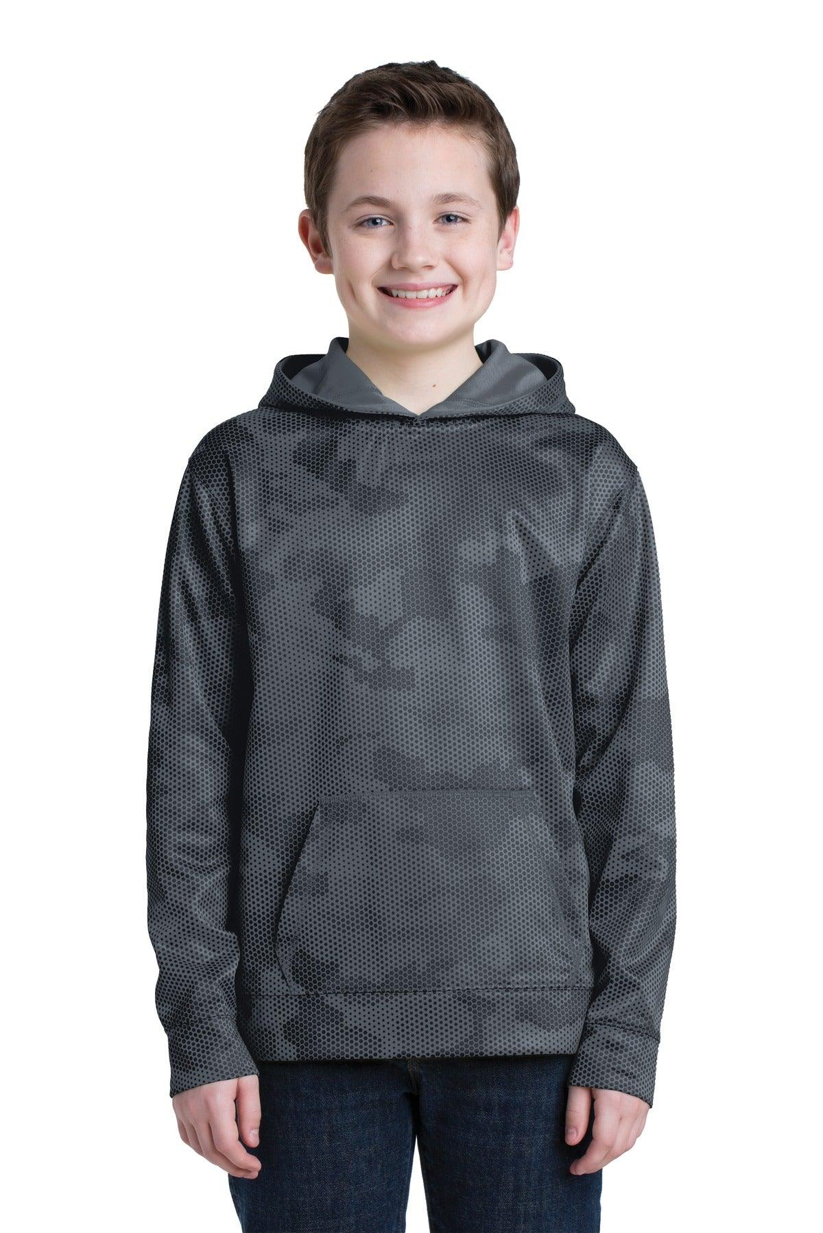 Sport-Tek Youth Sport-Wick CamoHex Fleece Hooded Pullover. YST240 - Dresses Max