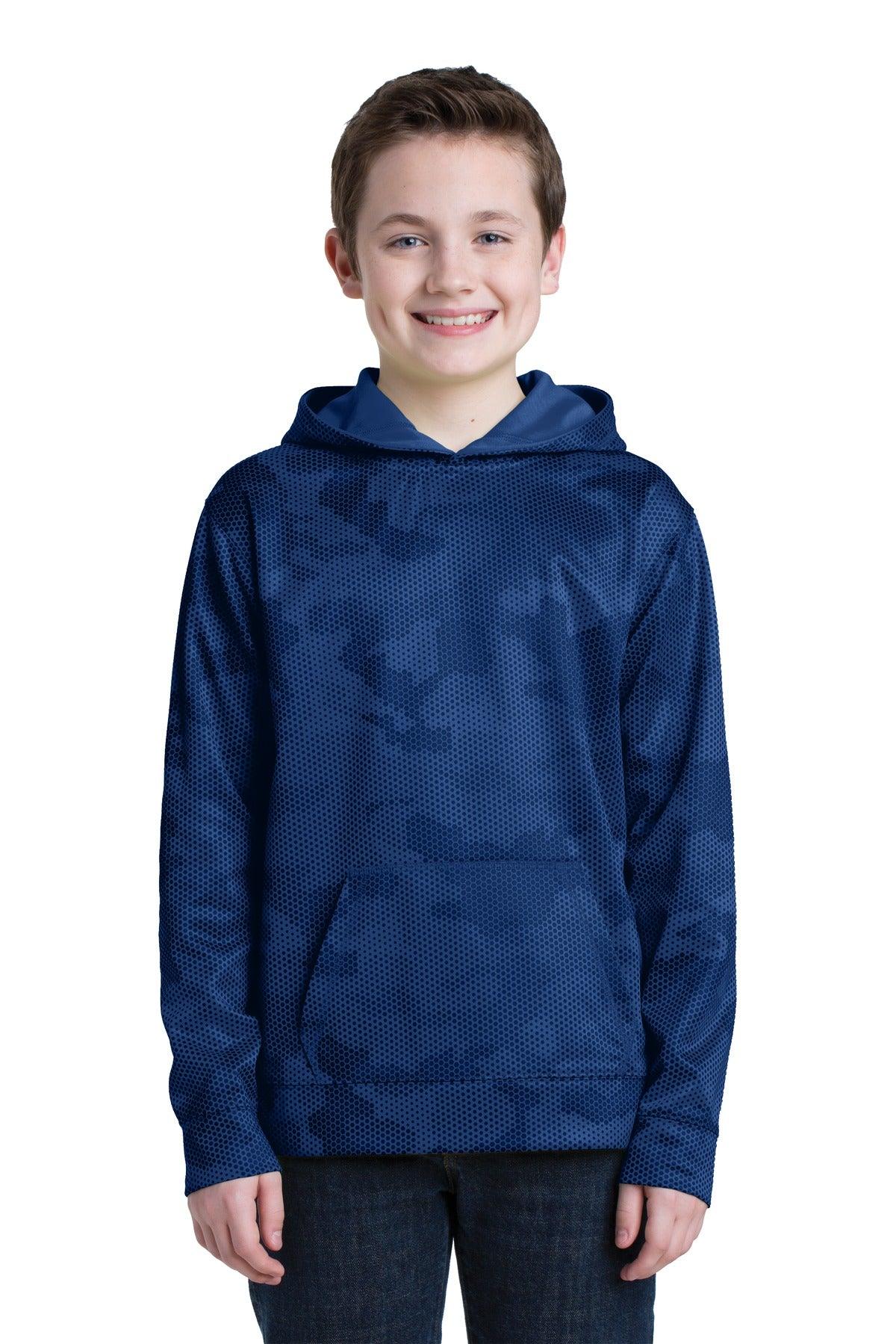 Sport-Tek Youth Sport-Wick CamoHex Fleece Hooded Pullover. YST240 - Dresses Max