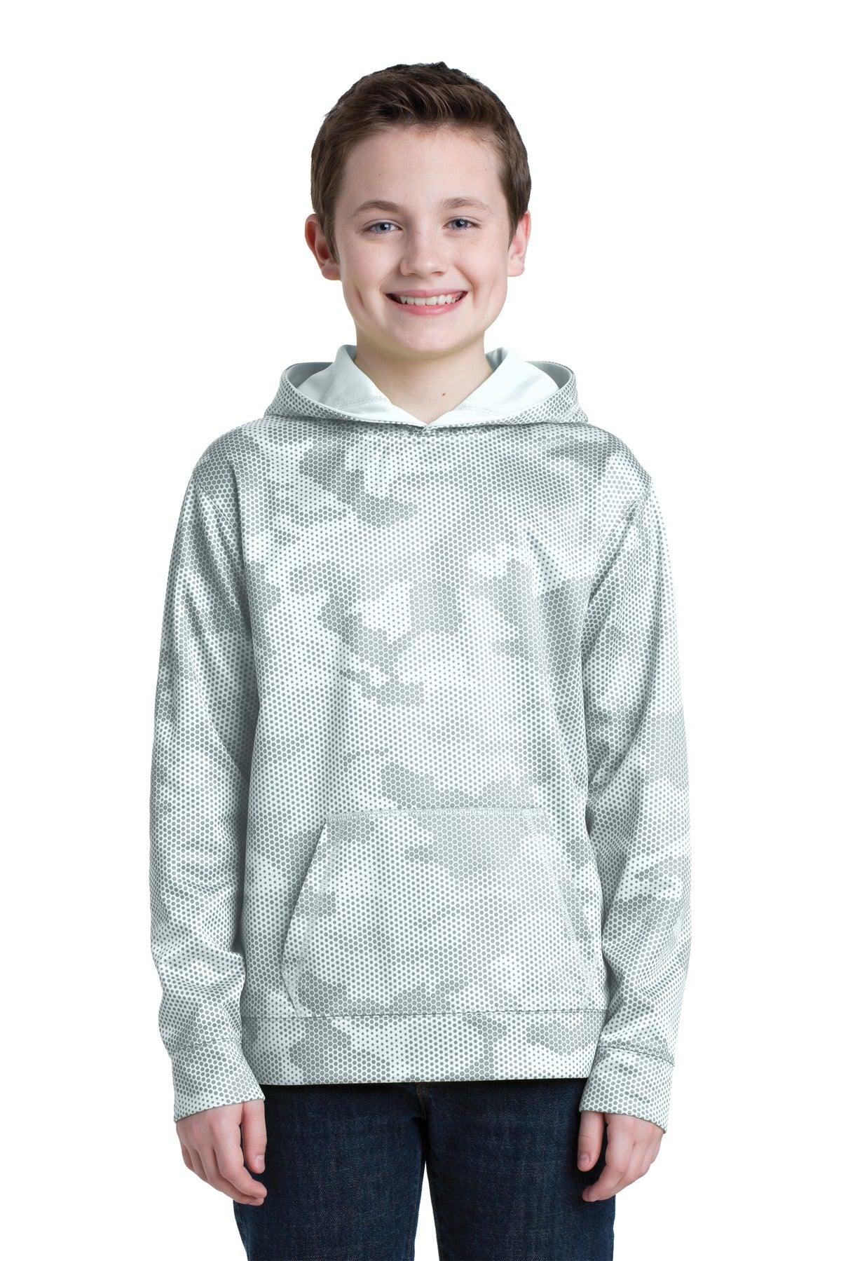 Sport-Tek Youth Sport-Wick CamoHex Fleece Hooded Pullover. YST240 - Dresses Max